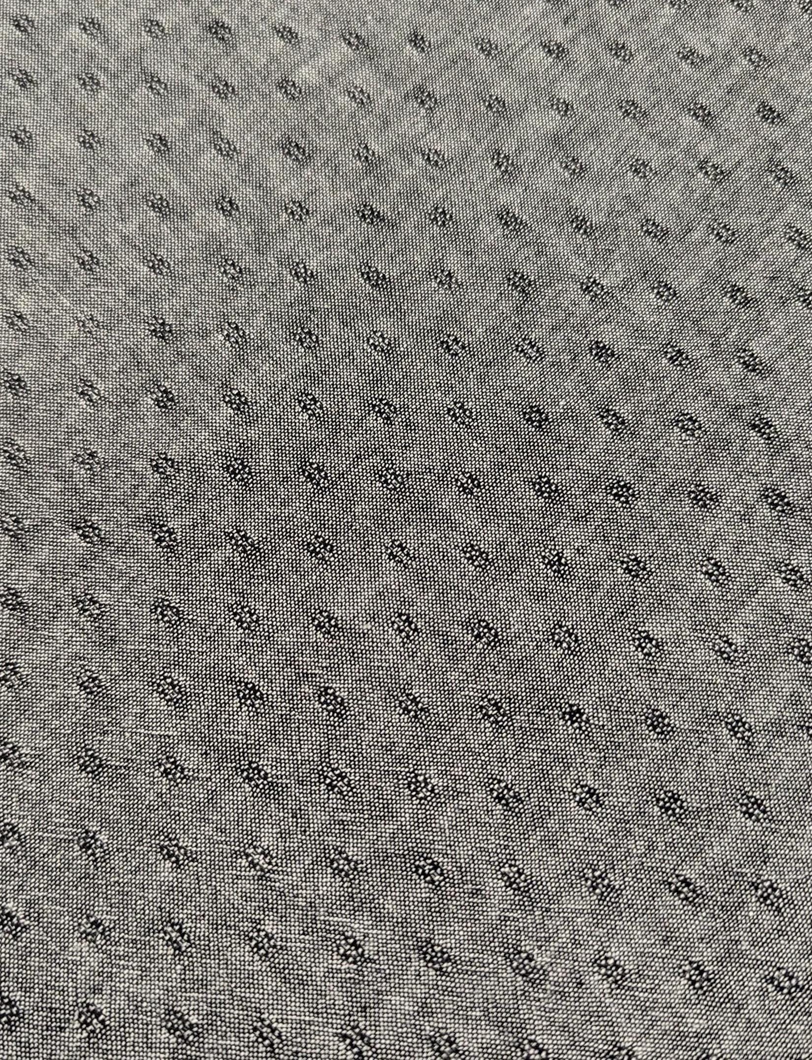 Cosmo - Japanese Yarn Dyed Textured Cotton Taupe - Gray and White