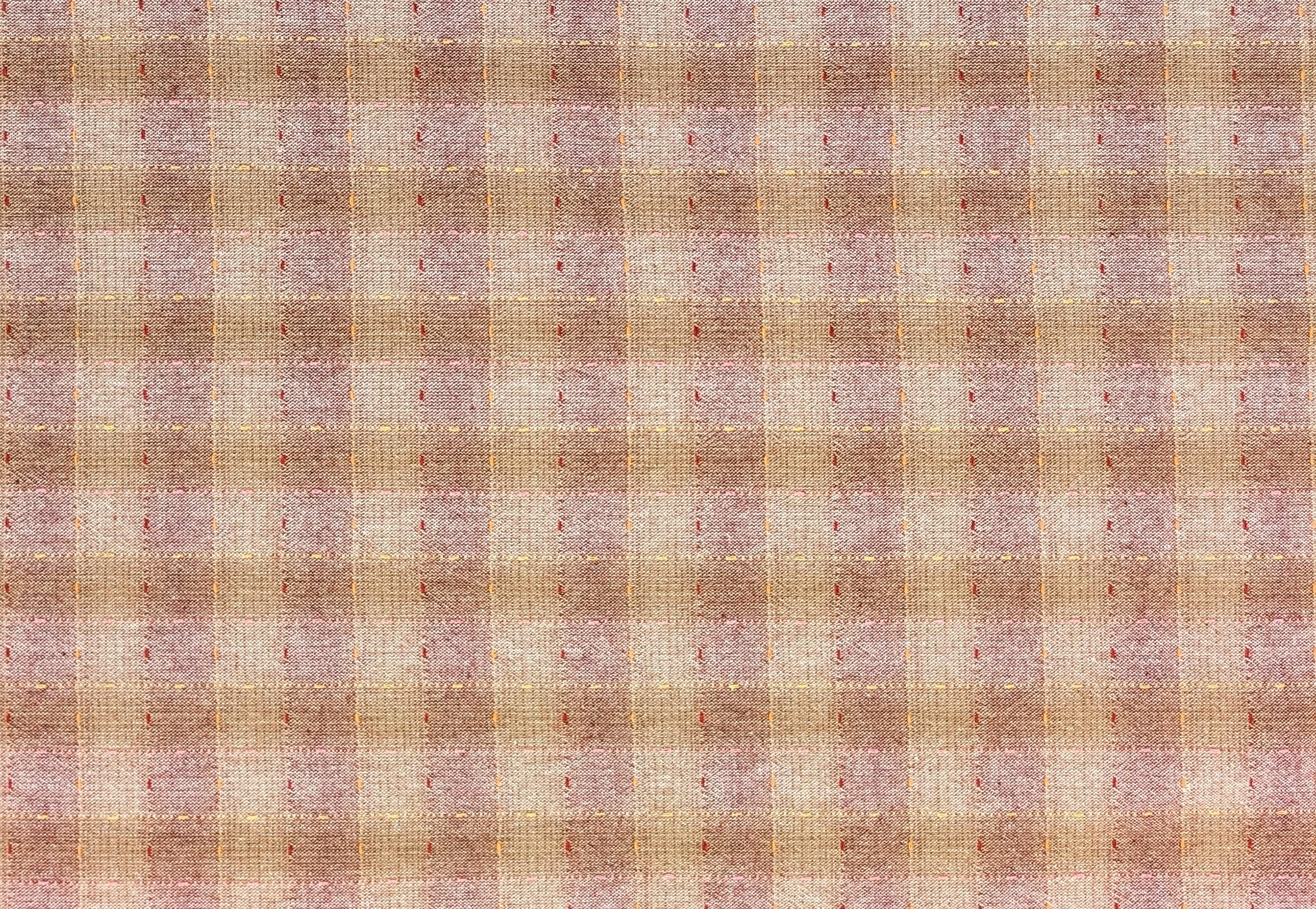 NEW Dotted textured gingham Japanese yarn dyed cotton taupe fabric SY10633S F red