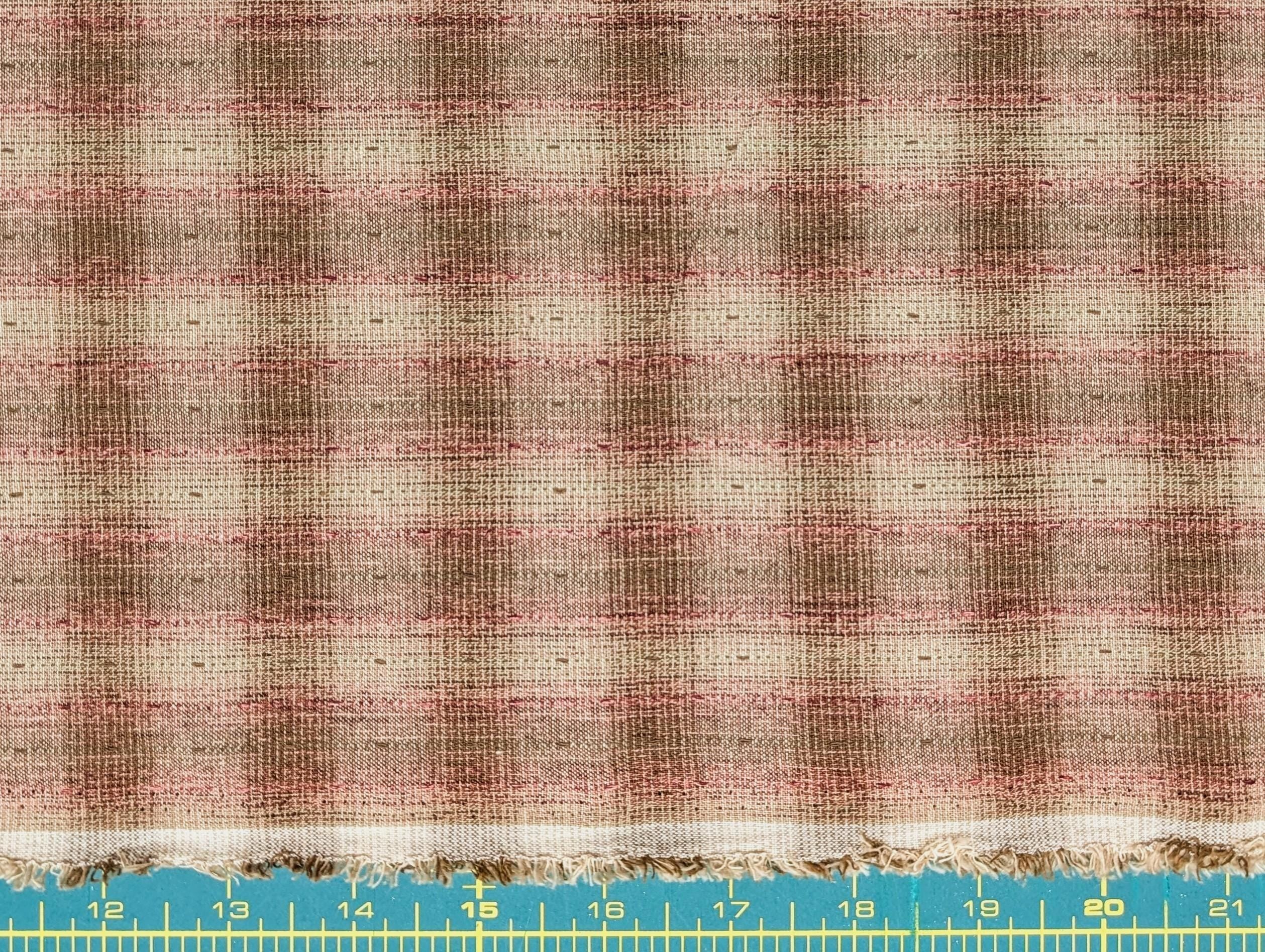 Cosmo - Dotted Textured Weave Yarn Dyed Cotton Taupe - Brick Red and Brown