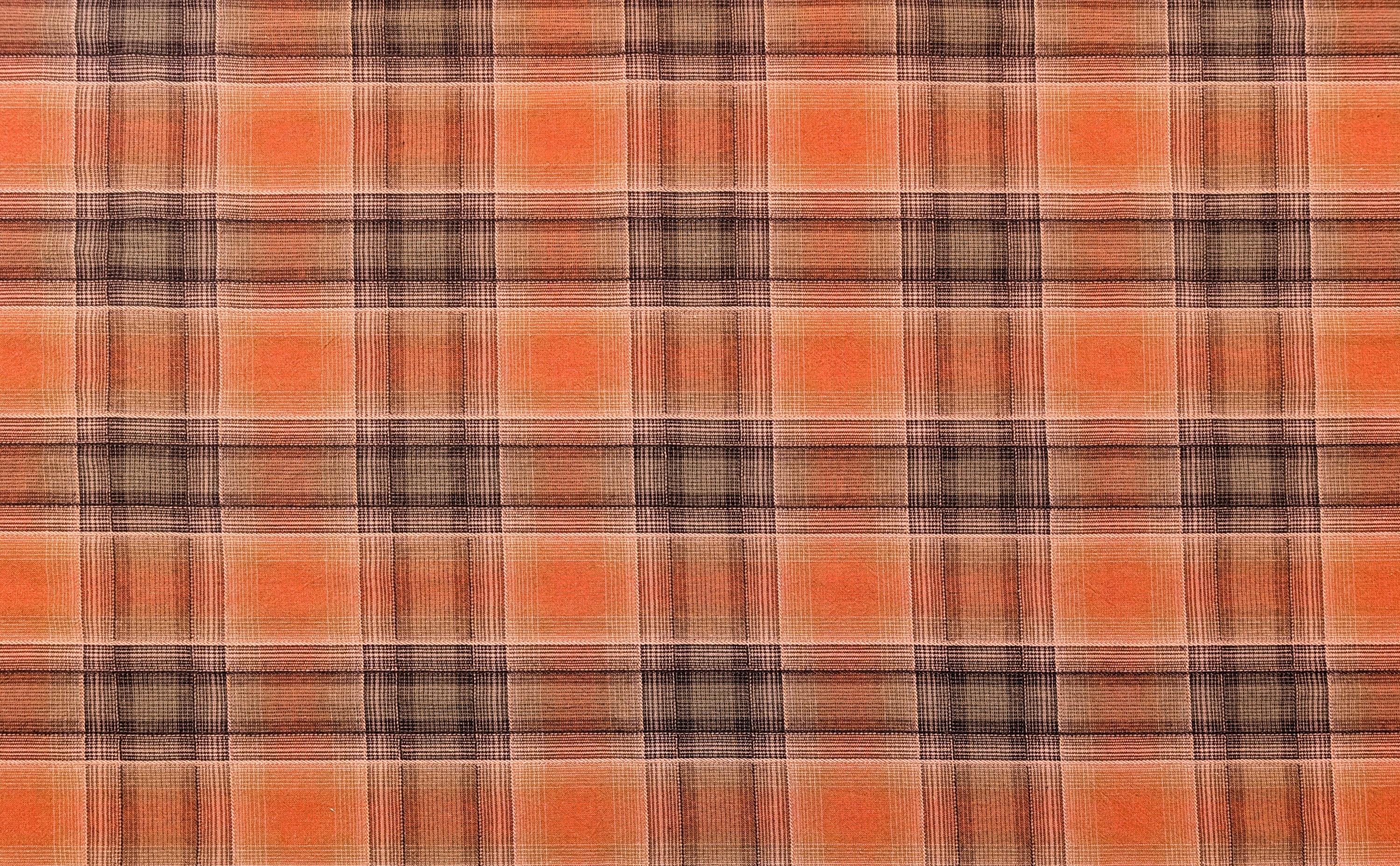 Cosmo plaid Japanese yarn dyed cotton taupe fabric AY77000-4 D red & gray