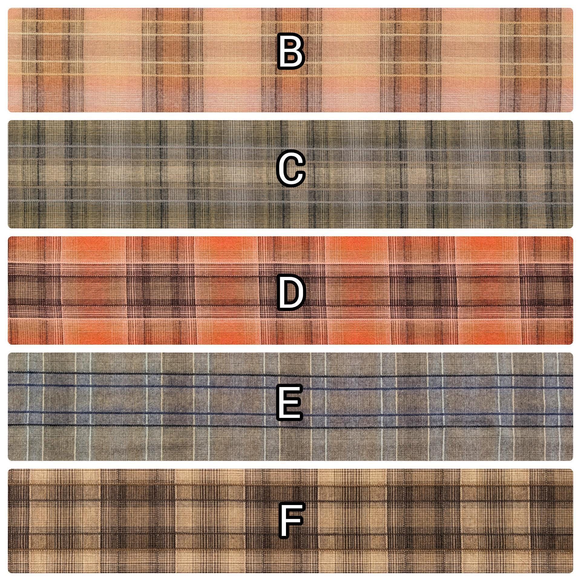 Cosmo plaid Japanese yarn dyed cotton taupe fabric AY77000-4 E gray & blue