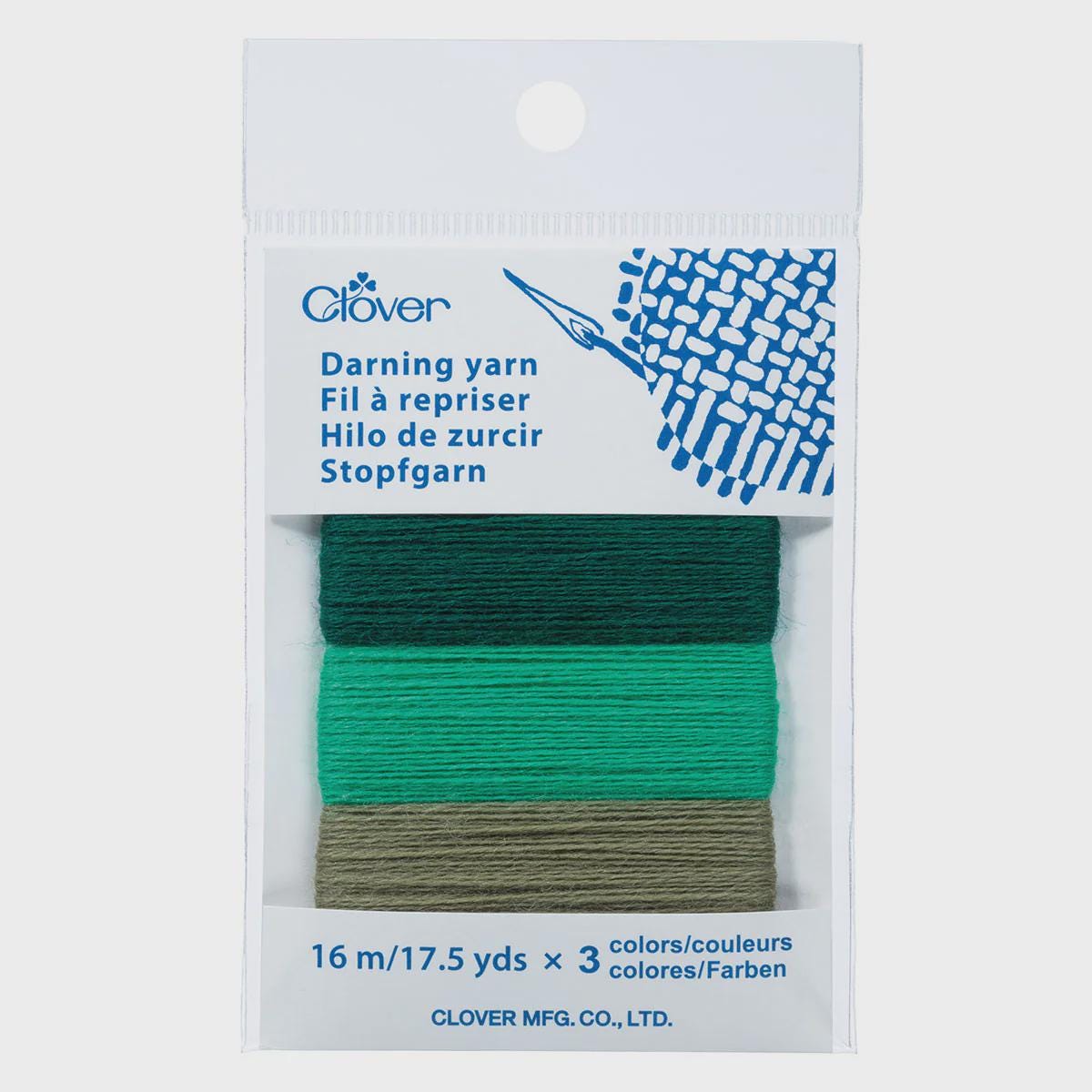 Clover Japanese Darning Yarn 3 Color Assortment #7960 EMERALD