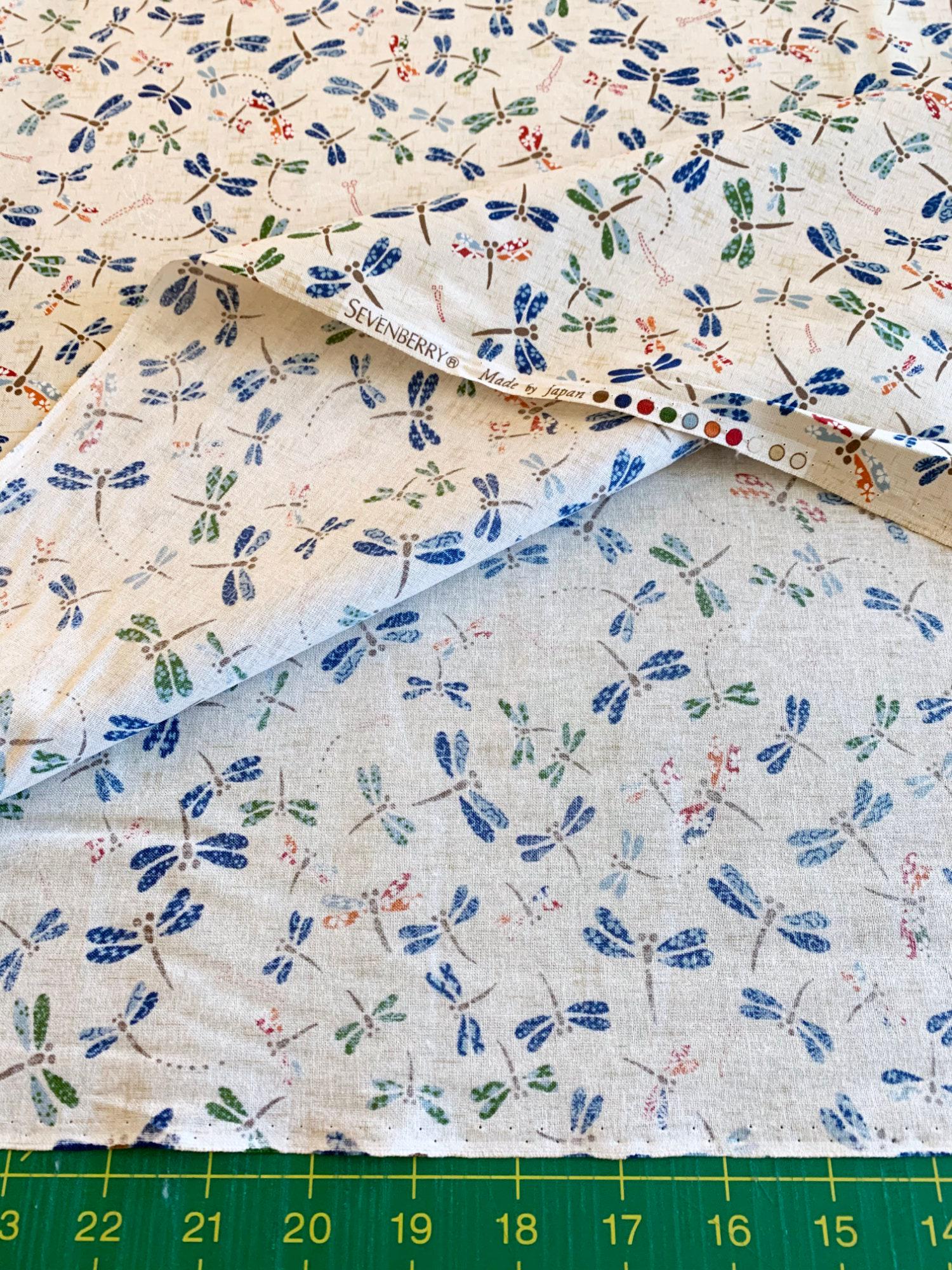 Sevenberry - Patchwork Dragonflies Cotton Fabric - Ivory