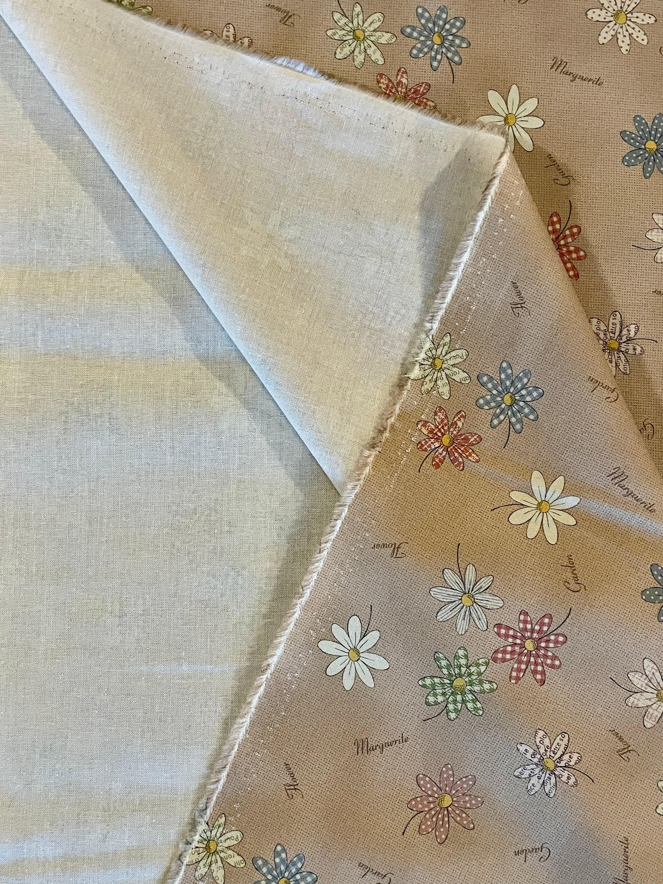 Textile Pantry - Junko Matsuda Chocolate Box Collection Daisies Print Cotton Fabric - Brown