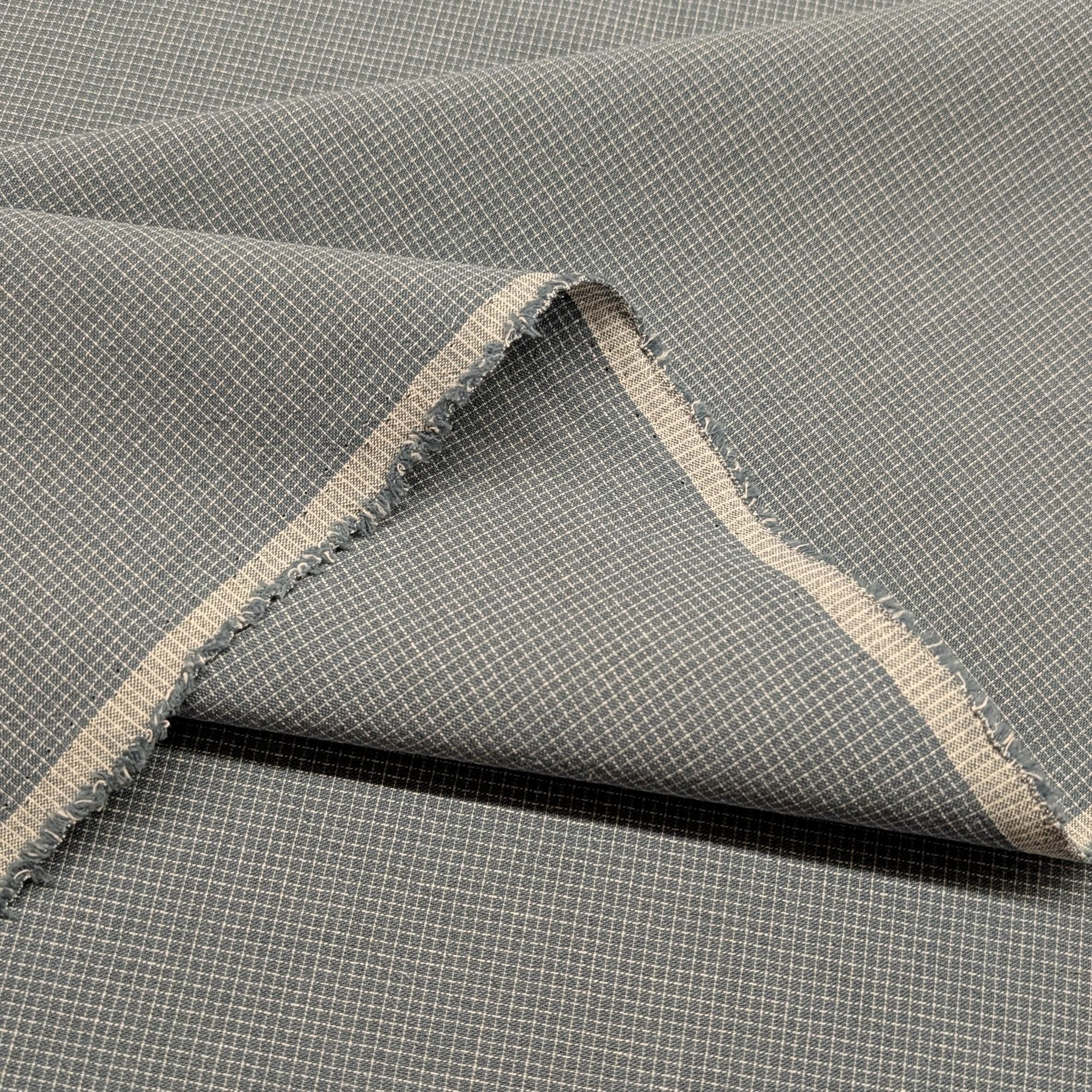 NEW Cosmo Small Grid Japanese yarn dyed cotton fabric AY20180H-1 F medium blue