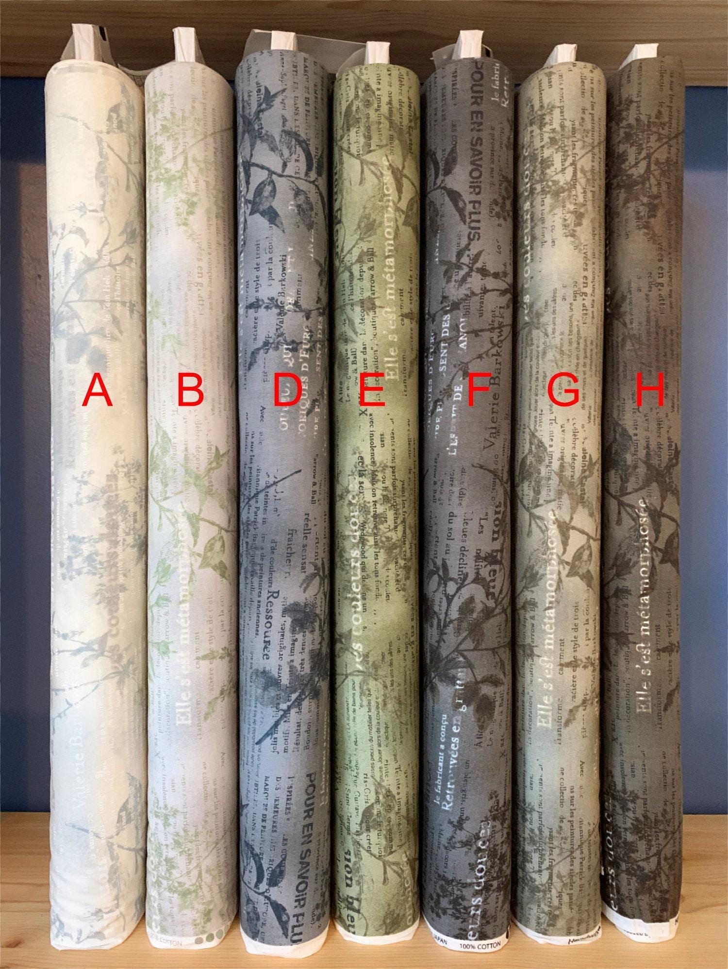 Vancet - Dear Grace Floral Text Cotton Fabric - Brown Bronze