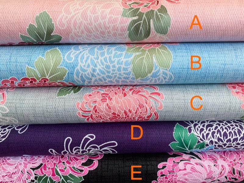 REMNANT Kyoto Story Chrysanthemum Japanese cotton fabric KS7708-C gray
