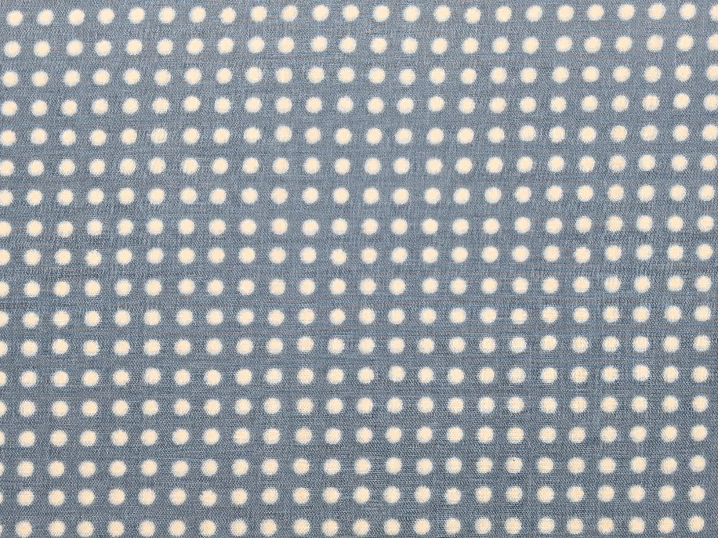 Sevenberry - Polka Dot Printed Shibori-Style Collection Cotton Fabric - Light Blue