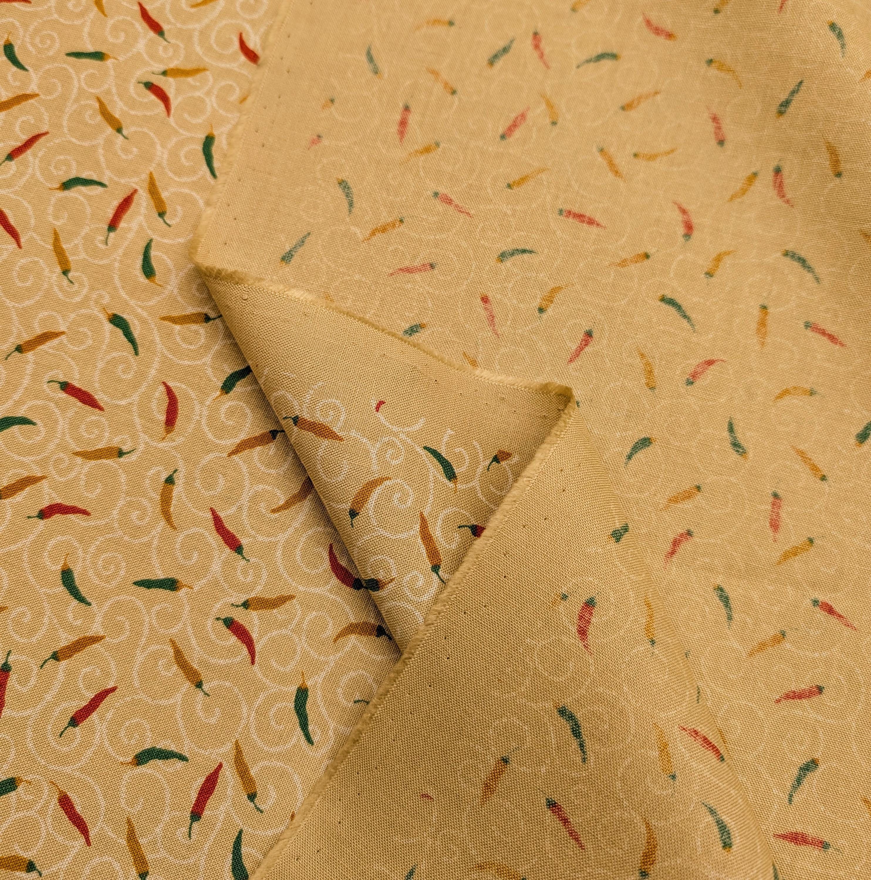 Sevenberry - Tiny Chilis Cotton Fabric - Beige
