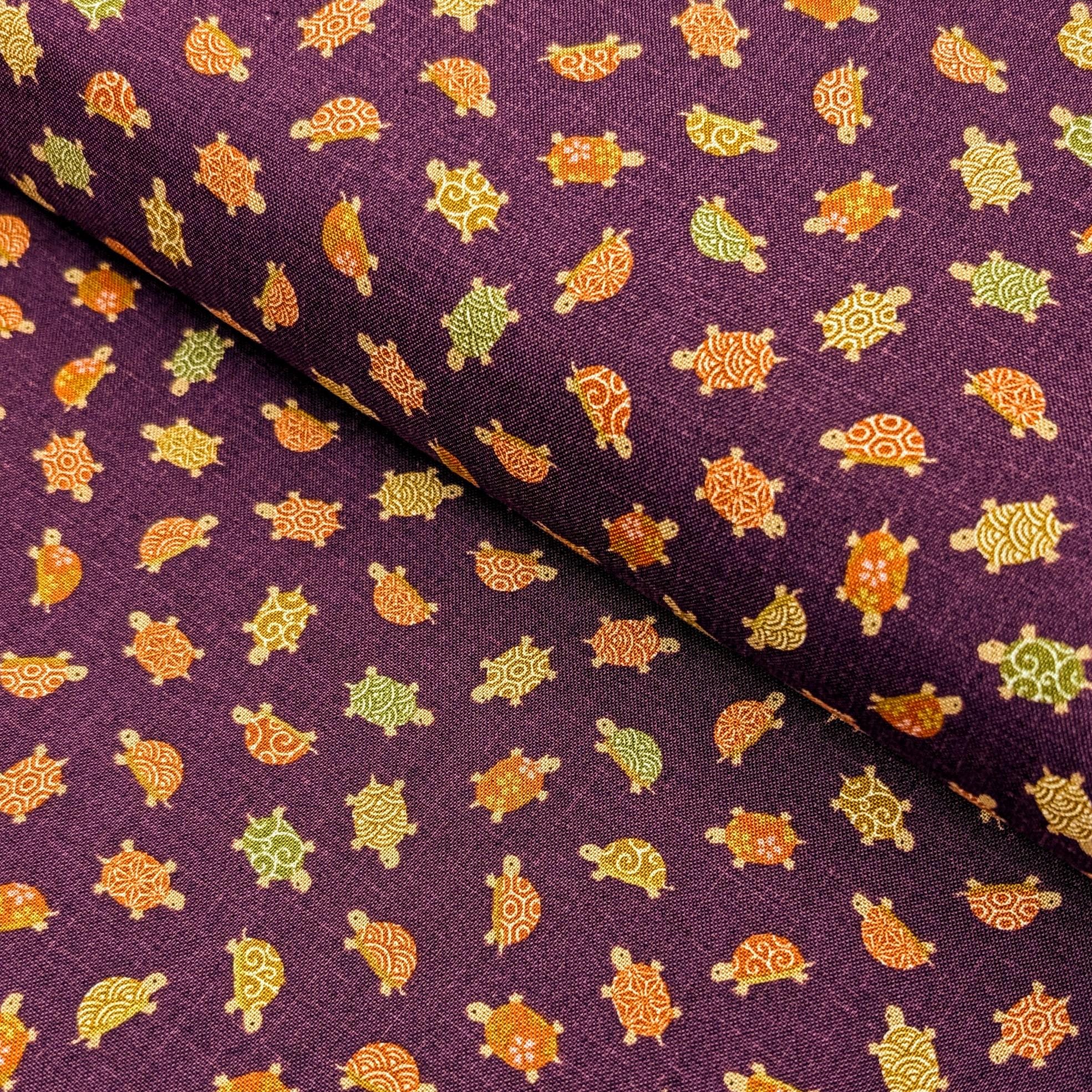 Sevenberry Patterned Turtles Japanese cotton fabric 88234-3-4 purple