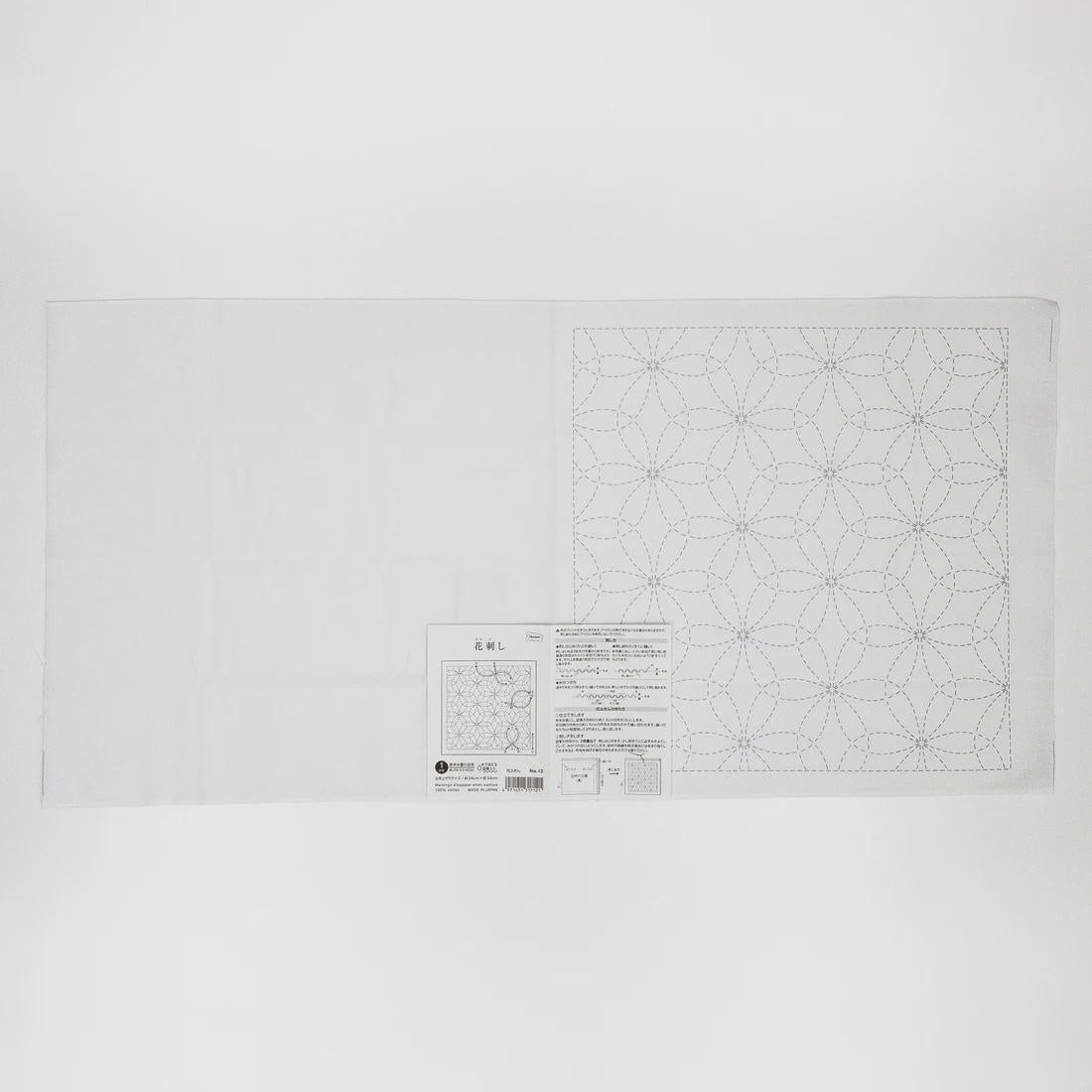 Olympus - Hana Zashi (Flowers) Cotton Sashiko Sampler Cloth - White