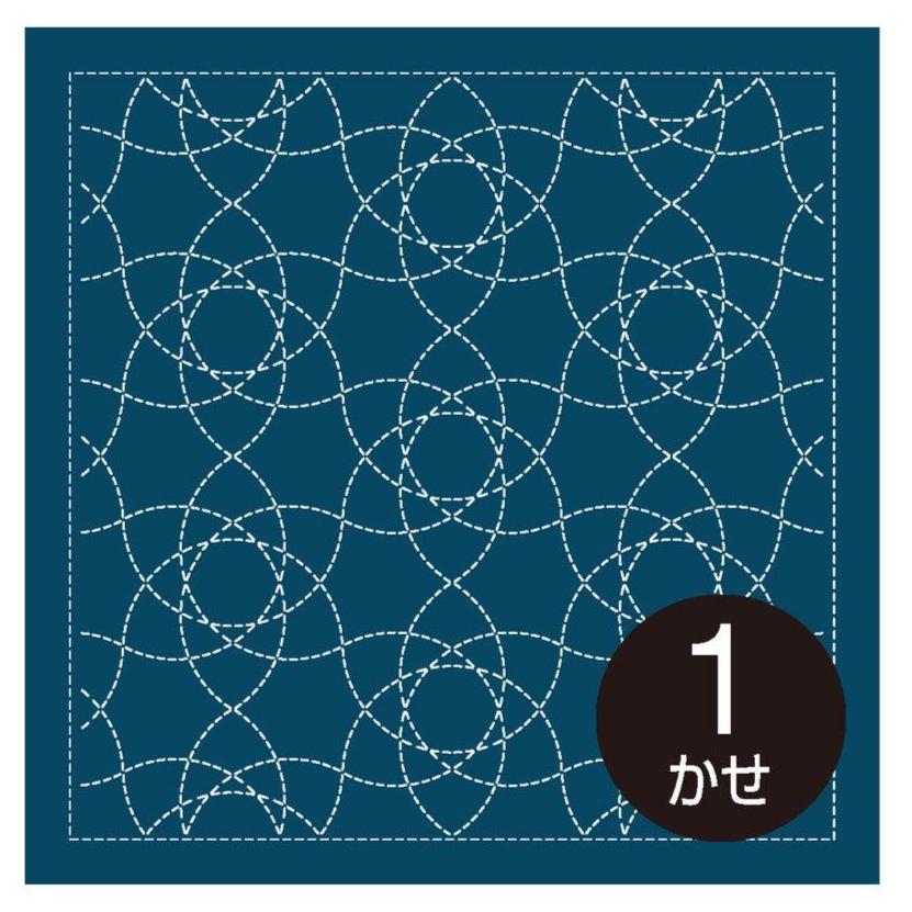 Olympus - Nagomi Collection "Onoe-Gasane" Cotton Sashiko Sampler Cloth - Navy