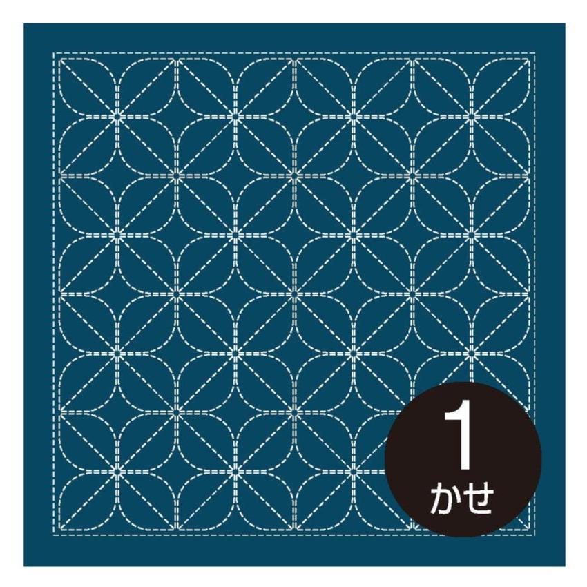 Olympus - Nagomi Collection "Kamon" Cotton Sashiko Sampler Cloth - Navy