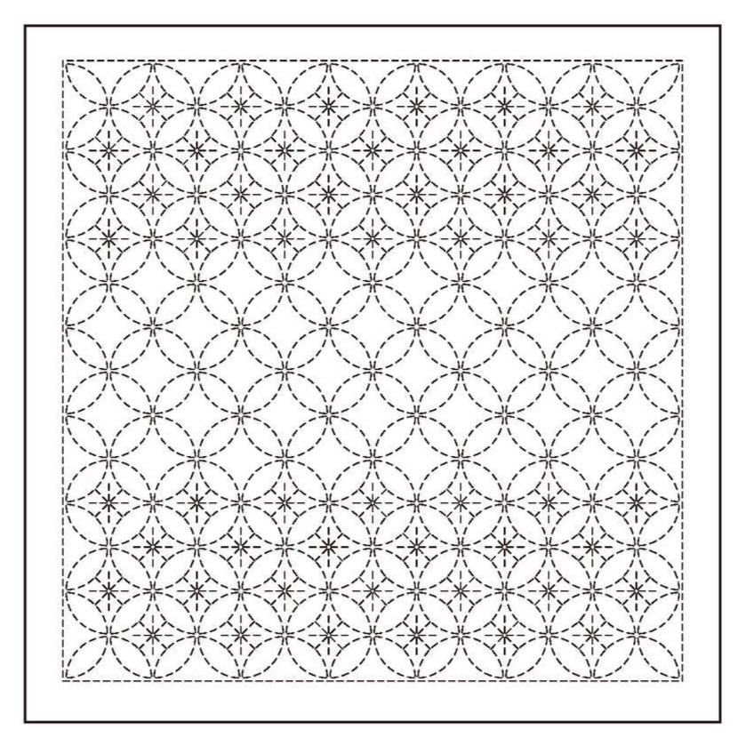 Olympus - Nagomi Collection "Shippou Tsunagi" Cotton Sashiko Sampler Cloth - White