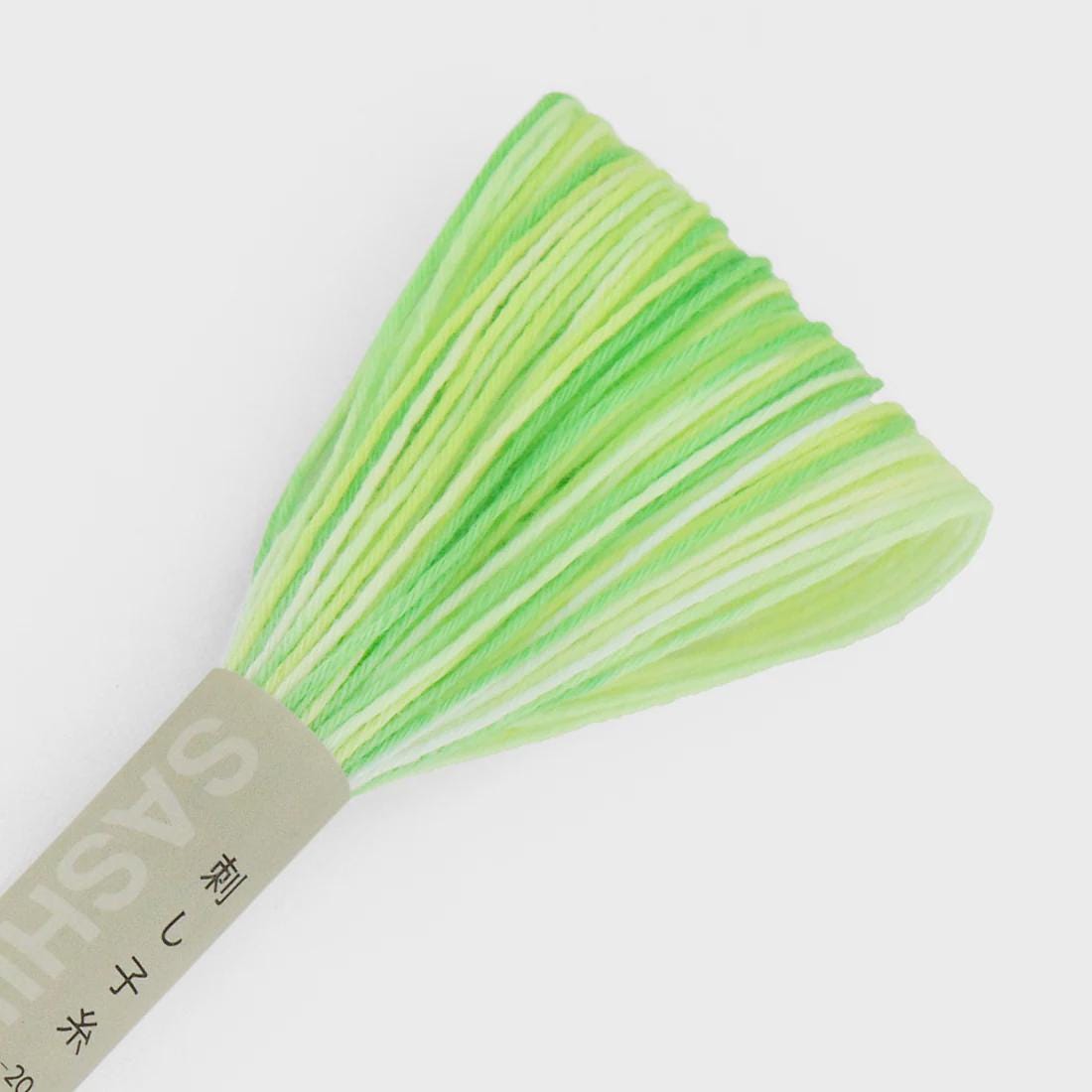 NEW Olympus - #56 Bright Variegated Green Japanese Cotton Sashiko thread 20 meter skein