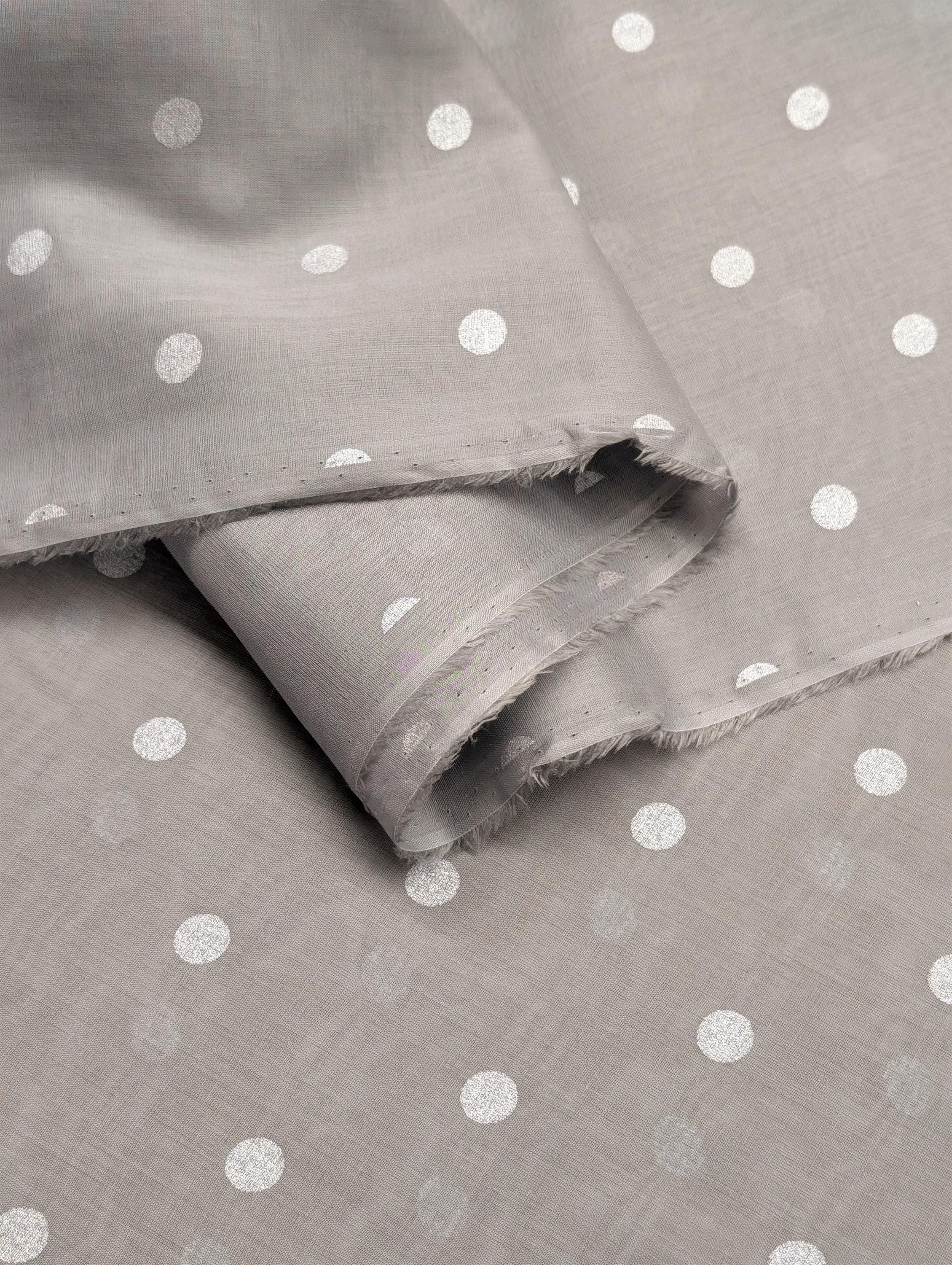 New Hokkoh - Sheer Polka Dotted Japanese Cotton Voile Fabric - Gray 7026-510-1-C