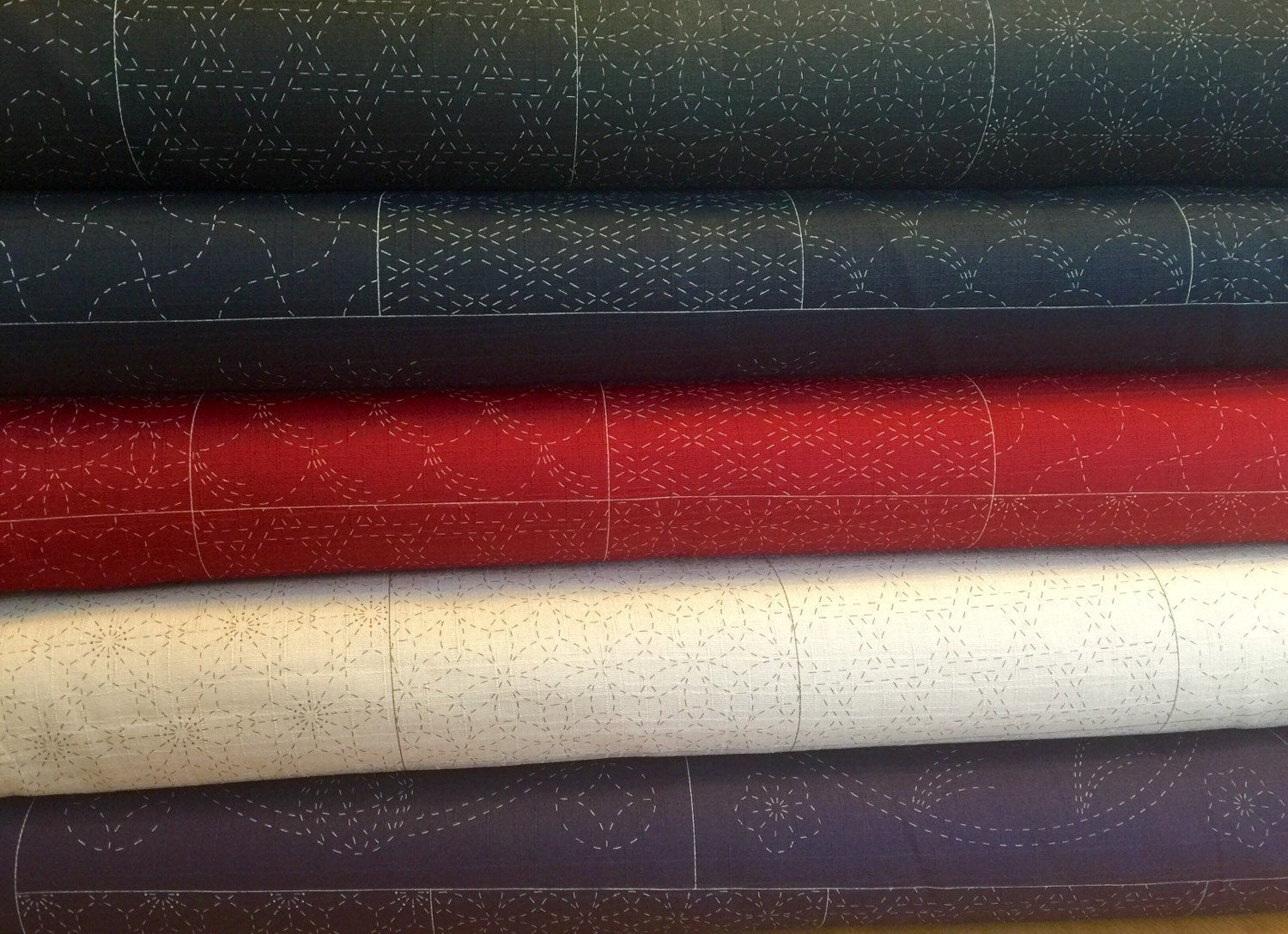 QH Textiles - SALE Leaping Carp, Tabane Noshi, Rabbits, Cats, Bamboo Wagara Sashiko Preprinted Fabric Panel