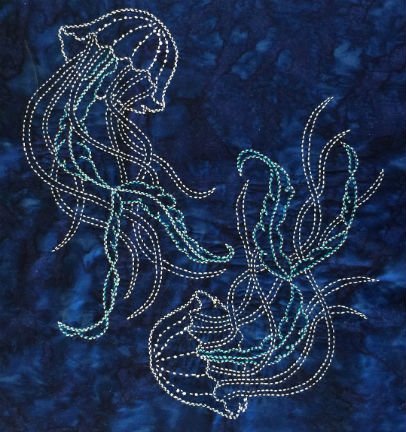 Sylvia Pippen - Jellyfish Pre-Printed Ocean Sashiko Sampler