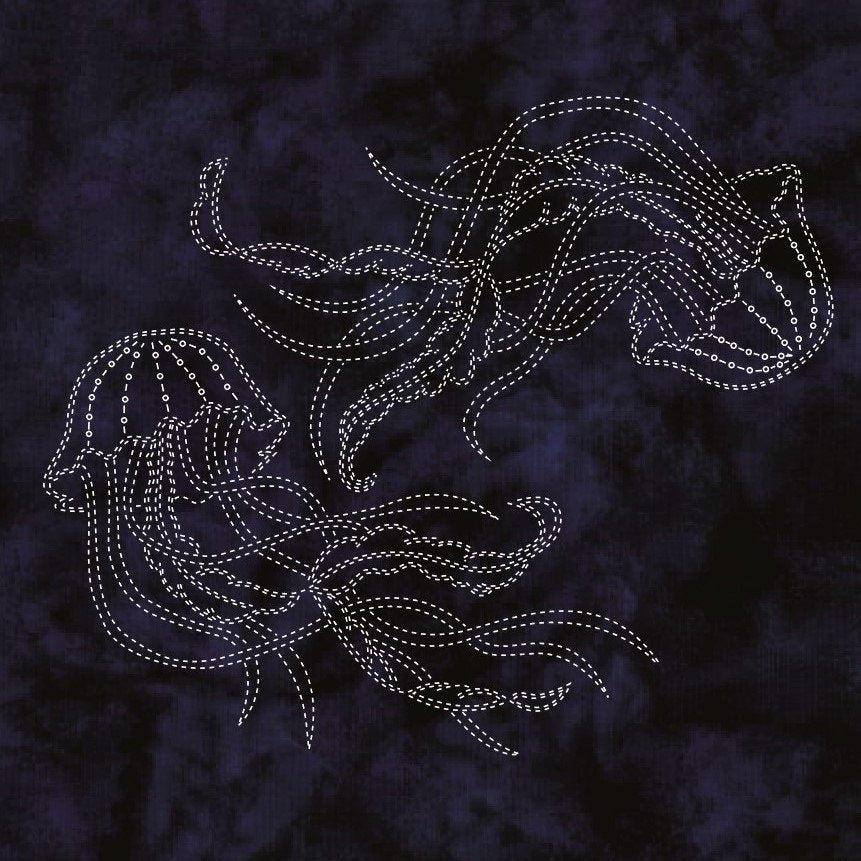 Sylvia Pippen - Jellyfish Pre-Printed Ocean Sashiko Sampler