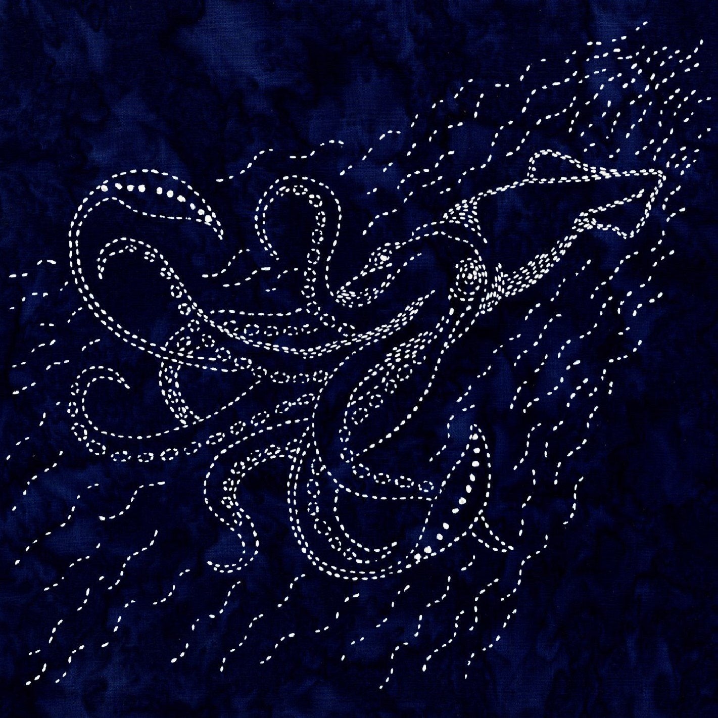 Sylvia Pippen - Squid Pre-Printed Ocean Sashiko Sampler - Indigo Batik