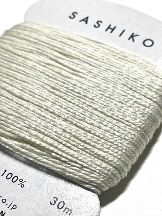 Daruma #202 ECRU Japanese Cotton SASHIKO thread 30 meter card 20/6
