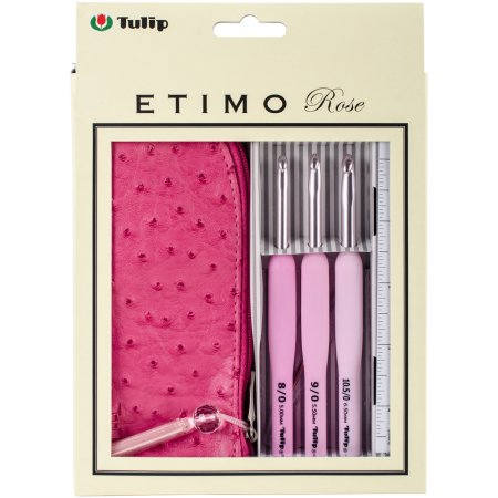 Tulip - Mini Set "Etimo" Rose Cushion Grip Crochet Hooks - Pink