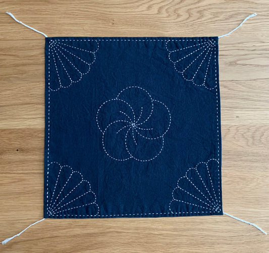 Stitching a Sashiko Fukin (hand or dish cloth) Sampler – Easy Level