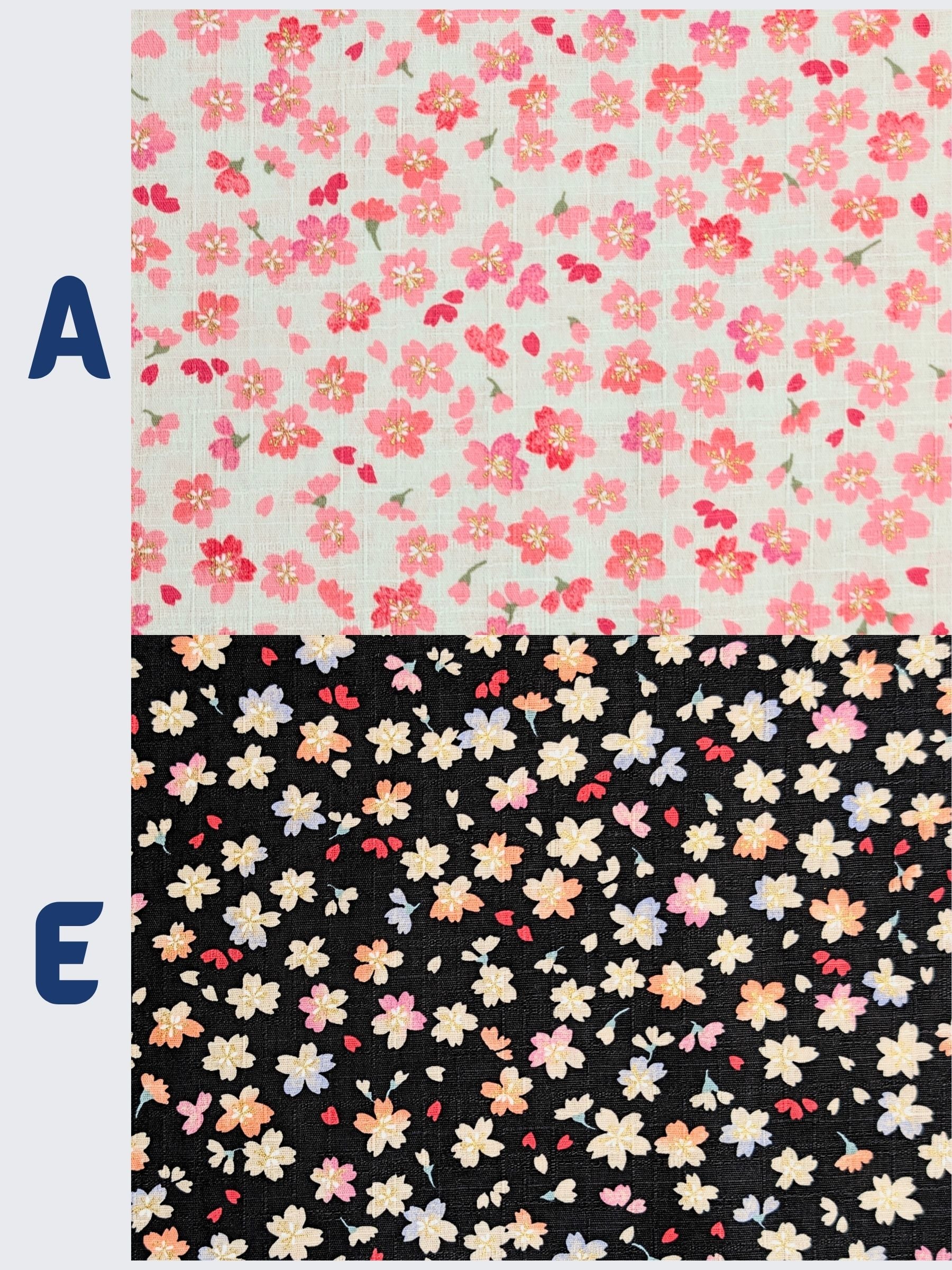 Hokkoh - Golden Watercolor Cherry Blossoms Cotton Dobby Fabric - White