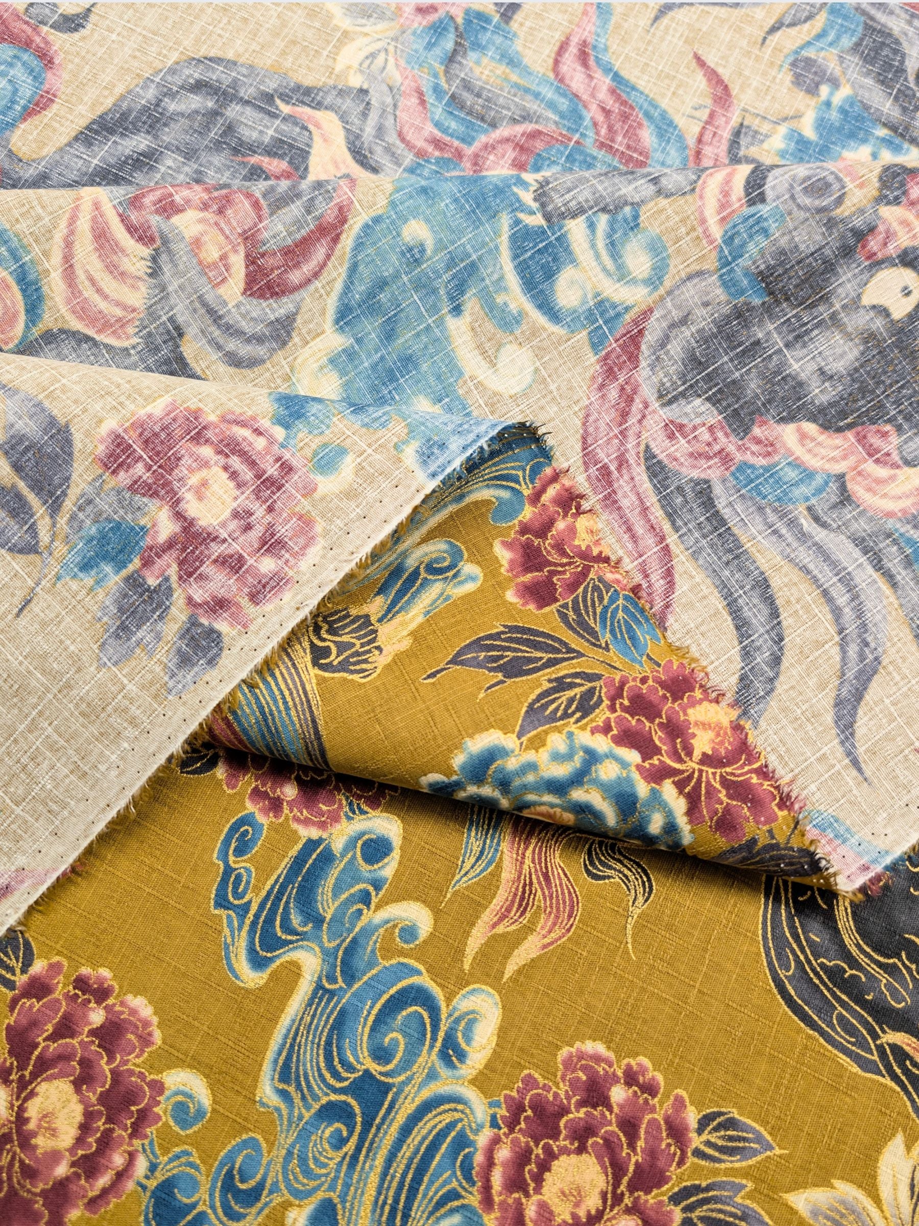 Hokkoh - Golden Komainu Cotton Dobby Fabric - Yellow
