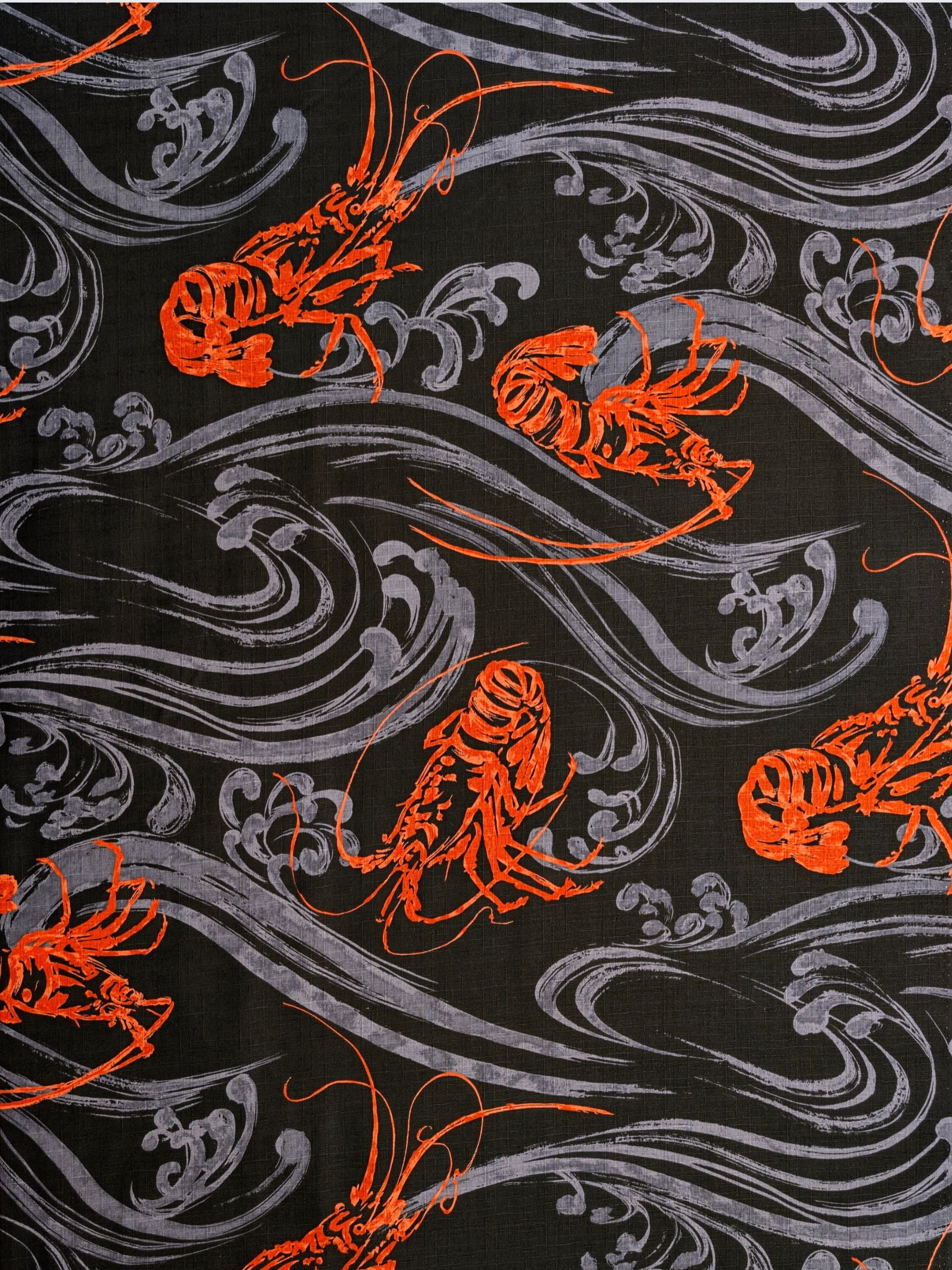 Hokkoh - Big Shrimp Cotton Dobby Fabric - Black
