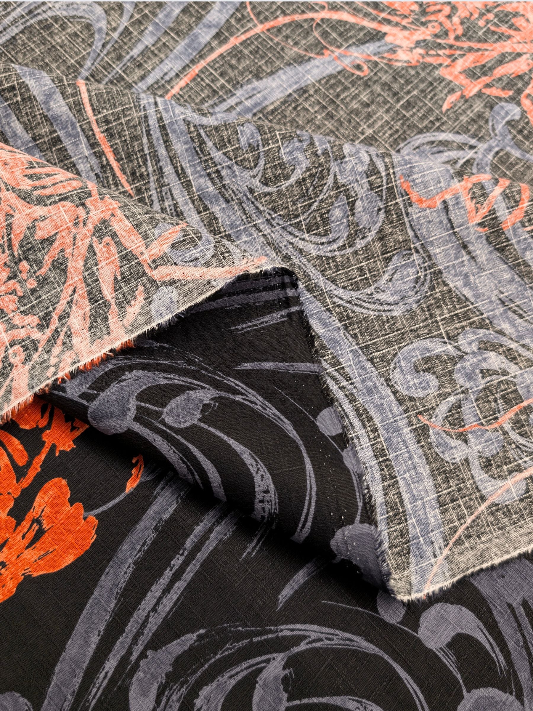 Hokkoh - Big Shrimp Cotton Dobby Fabric - Black