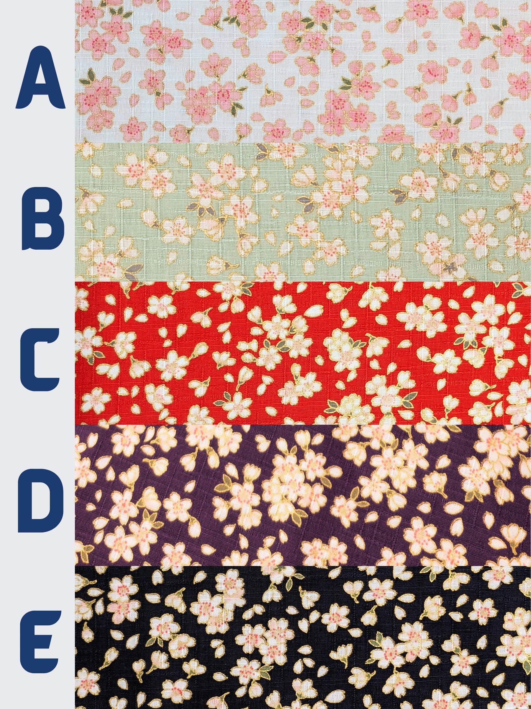 Hokkoh - Tiny Golden Cherry Blossoms Cotton Dobby Fabric - Black