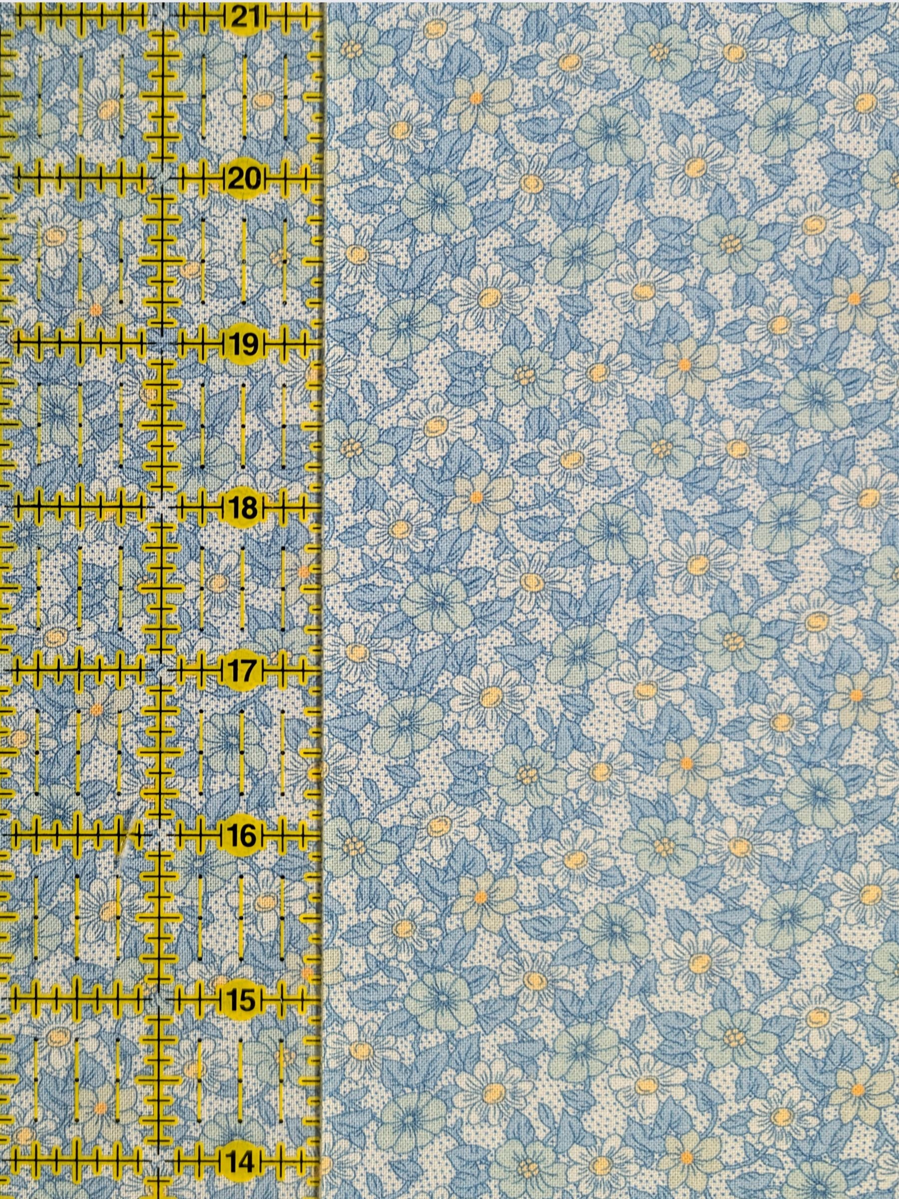 Textile Pantry - Tiny Flowers & Dots Cotton Sheeting Fabric - Blue