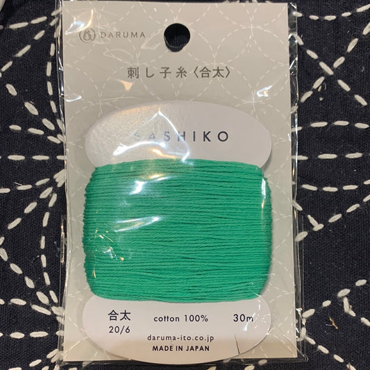 Daruma #207 EMERALD Japanese Cotton SASHIKO thread 30 meter skein 20/6 エメラルド green