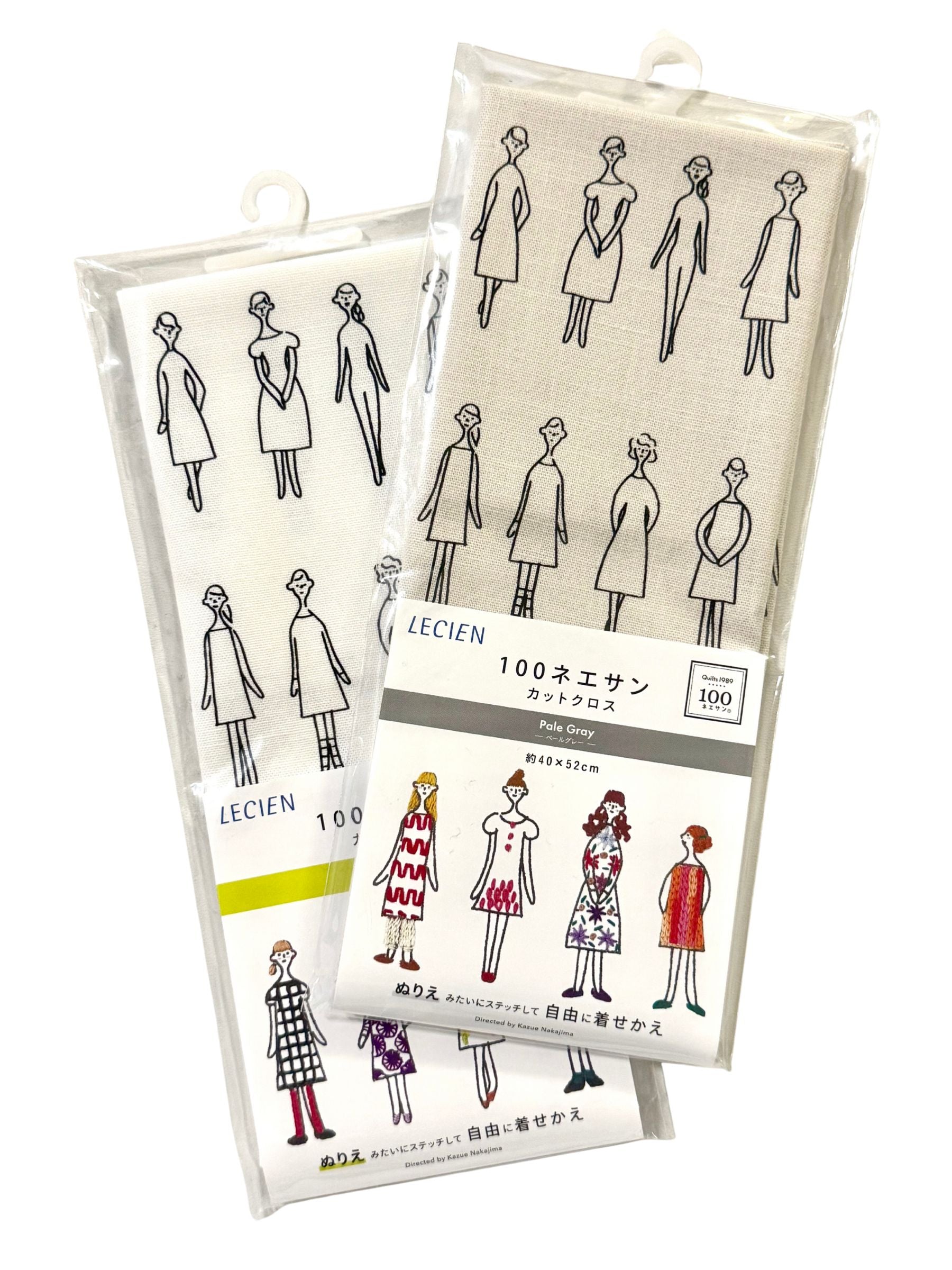 Lecien Cosmo - '100 Ladies' Embroidery Cloth - White or Pale Gray