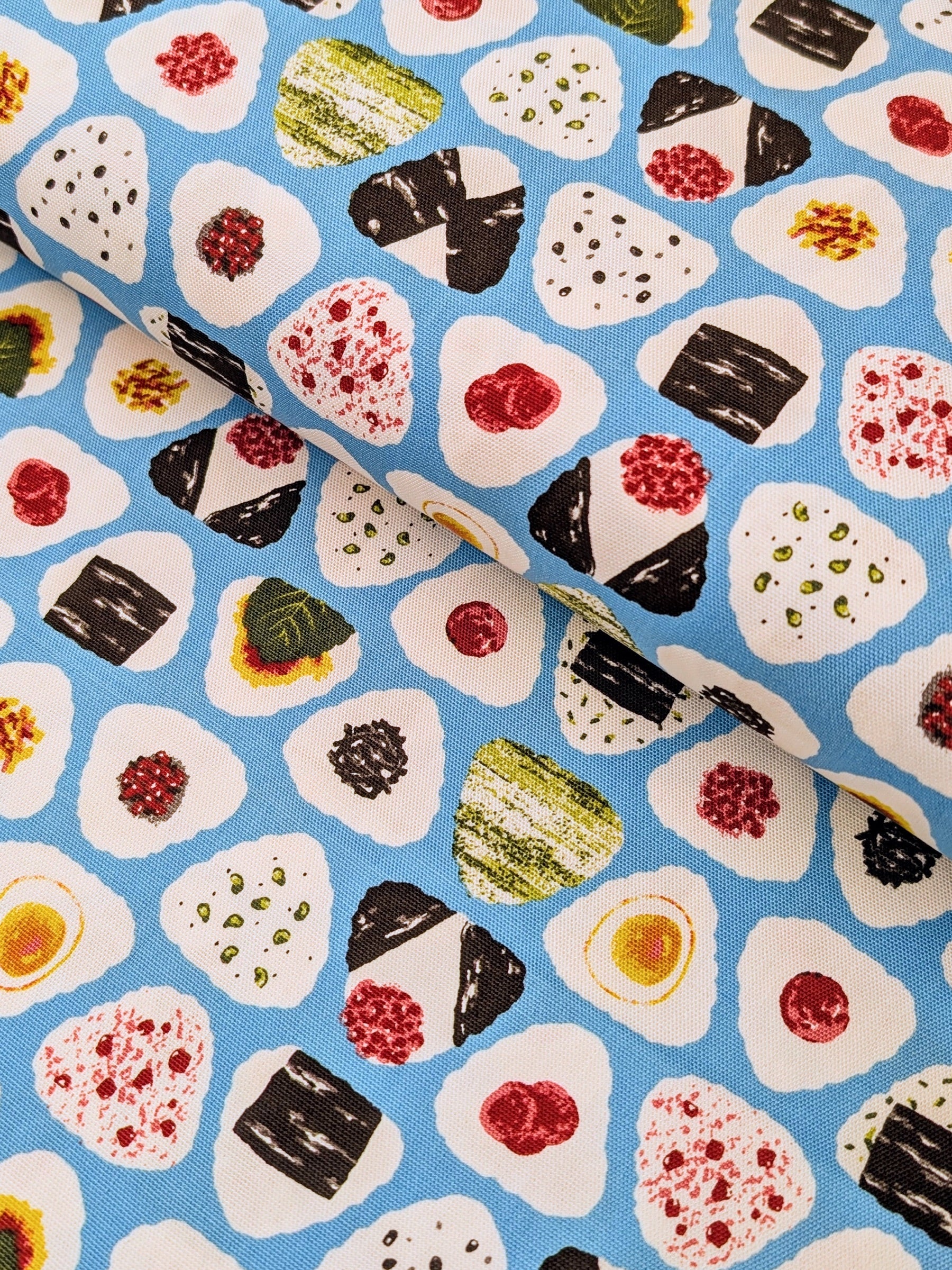 Asano - Onigiri Line Cotton Oxford Fabric - Blue