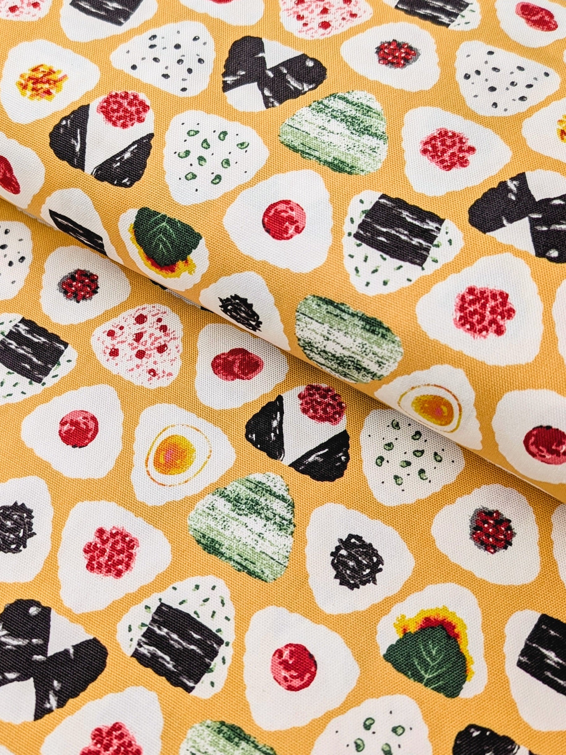 Asano - Onigiri Line Cotton Oxford Fabric - Yellow