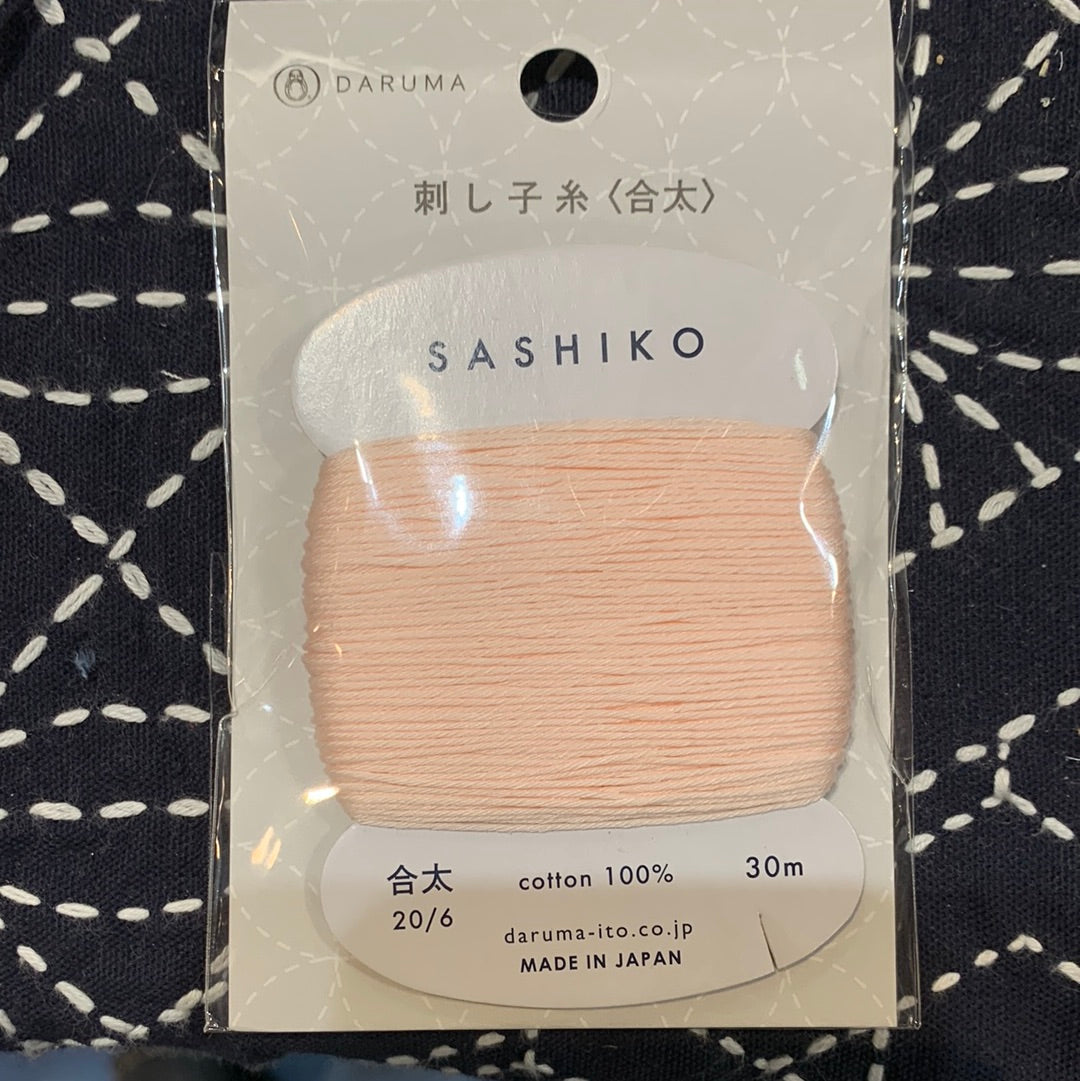 Daruma #209 CHERRY BLOSSOM Japanese Cotton SASHIKO thread 30 meter card 20/6