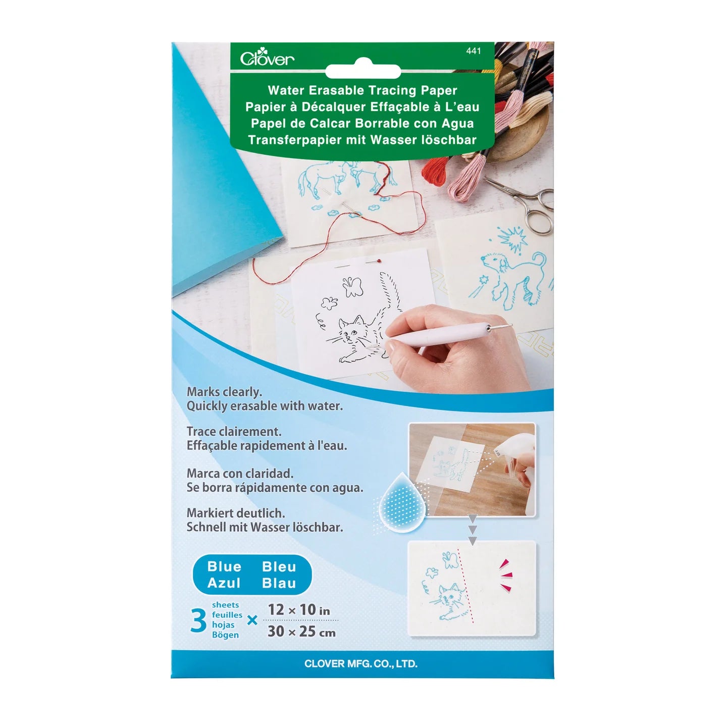 Clover - Water Erasable Tracing Paper - Blue