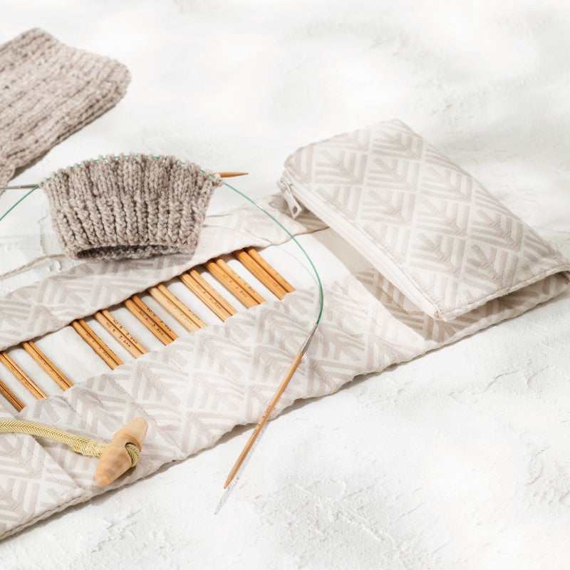 Tulip - CarryC Long Interchangeable Bamboo Knitting Needle Set 'Komorebi'- Beige