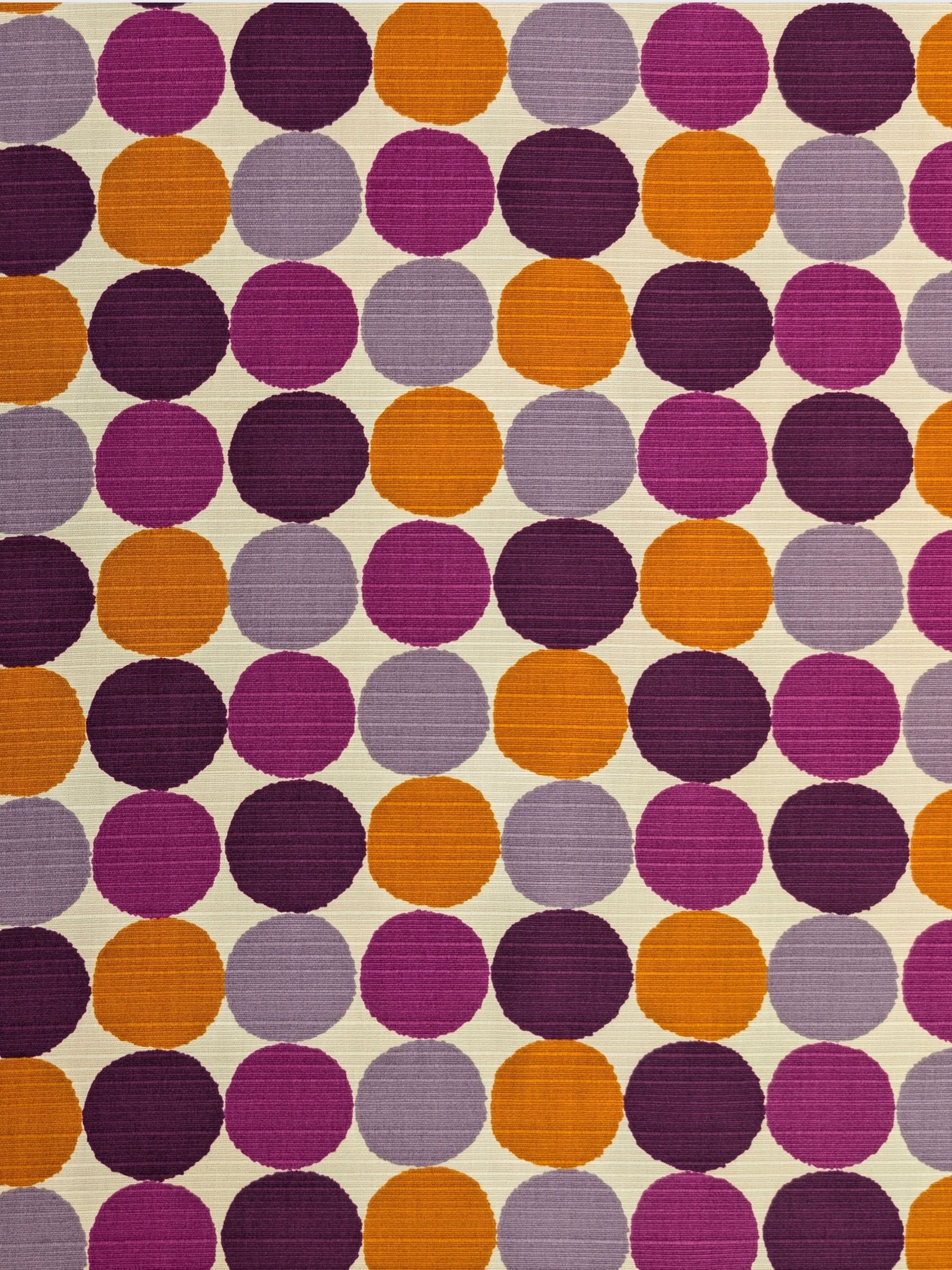 Sevenberry - Circles Cotton Shantung Fabric - Purple & Orange