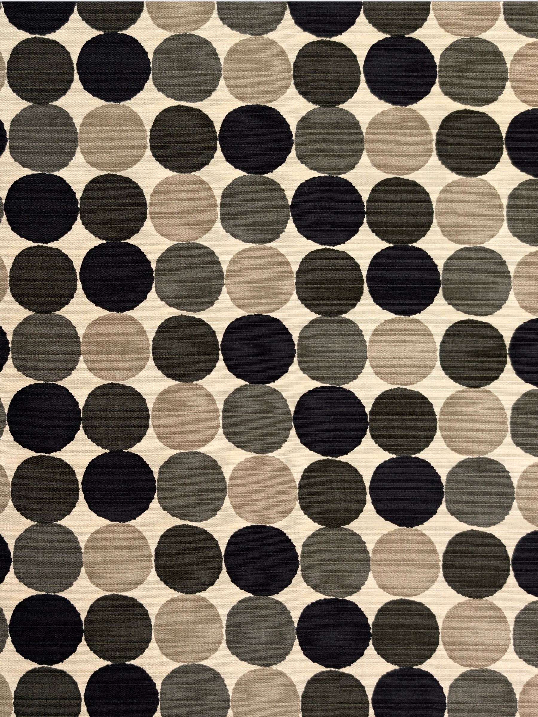 Sevenberry - Circles Cotton Shantung Fabric - Black & Gray