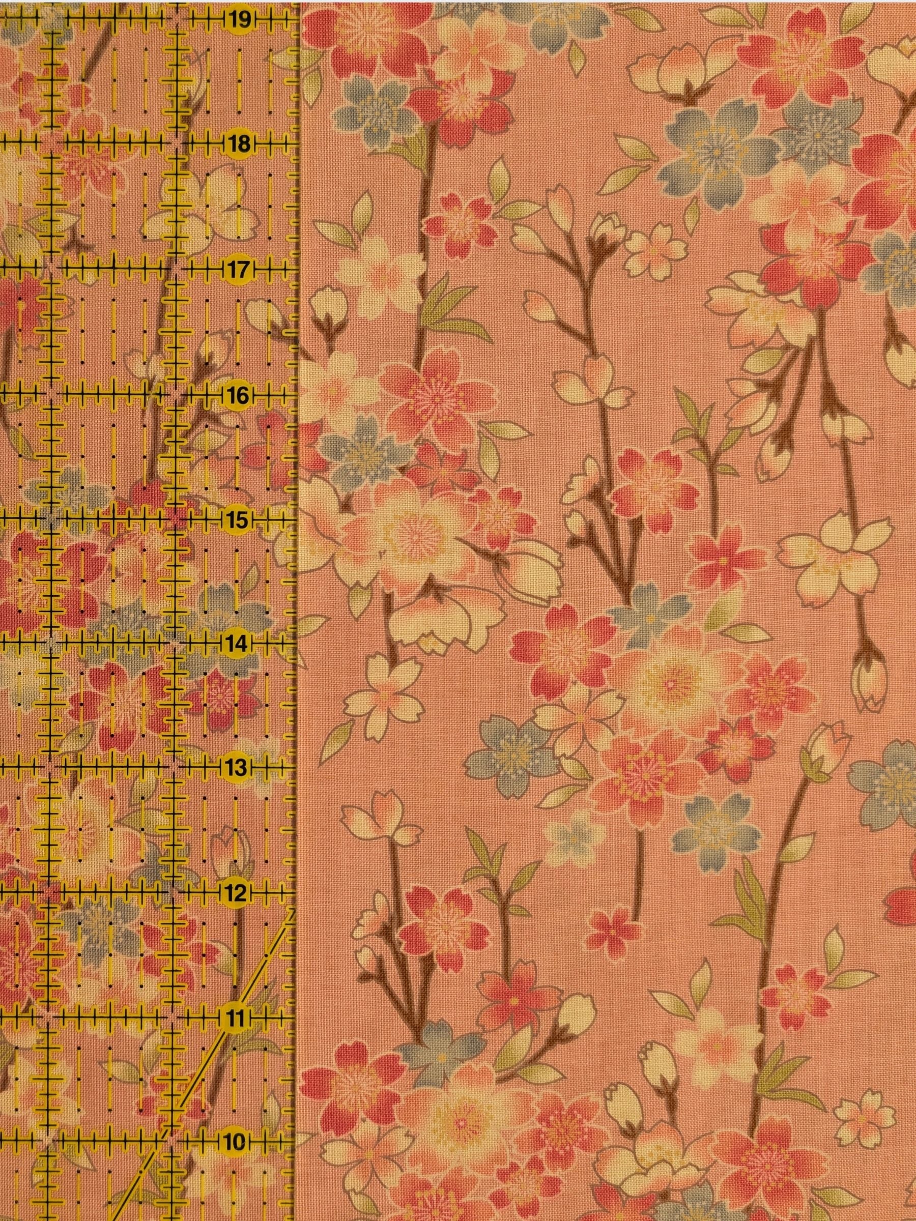 Sevenberry - Sepia Cherry Blossoms Cotton Shirting Fabric - Pink