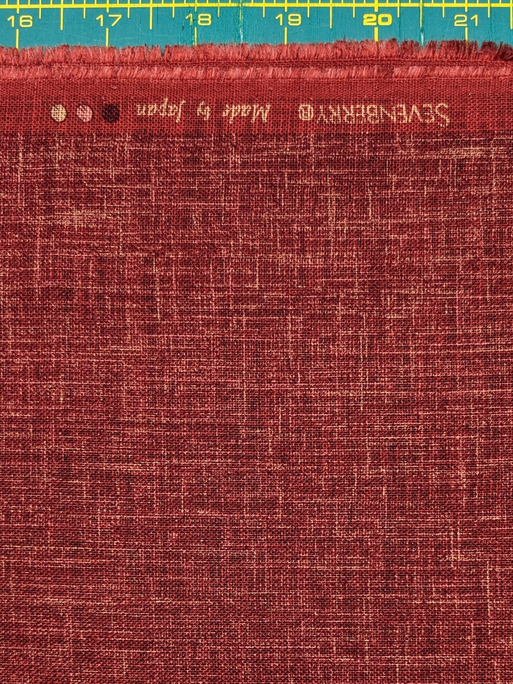Sevenberry - Solid Cotton Rustic Weave Fabric - Red