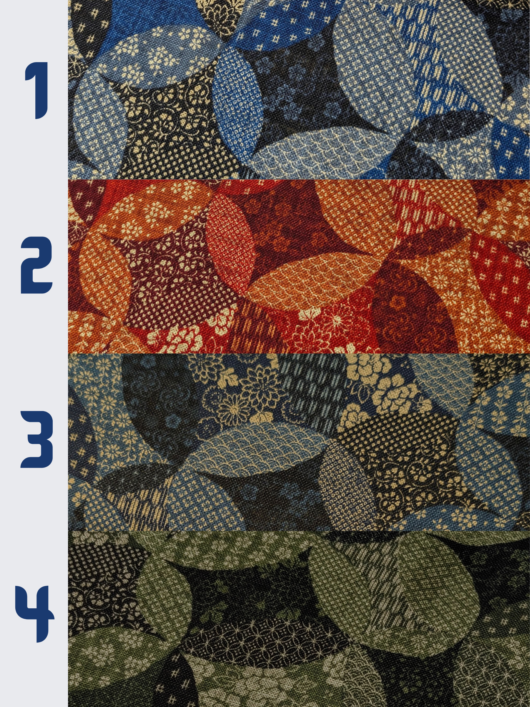 Sevenberry - Patchwork Shippo Rustic Weave Cotton Fabric - Green