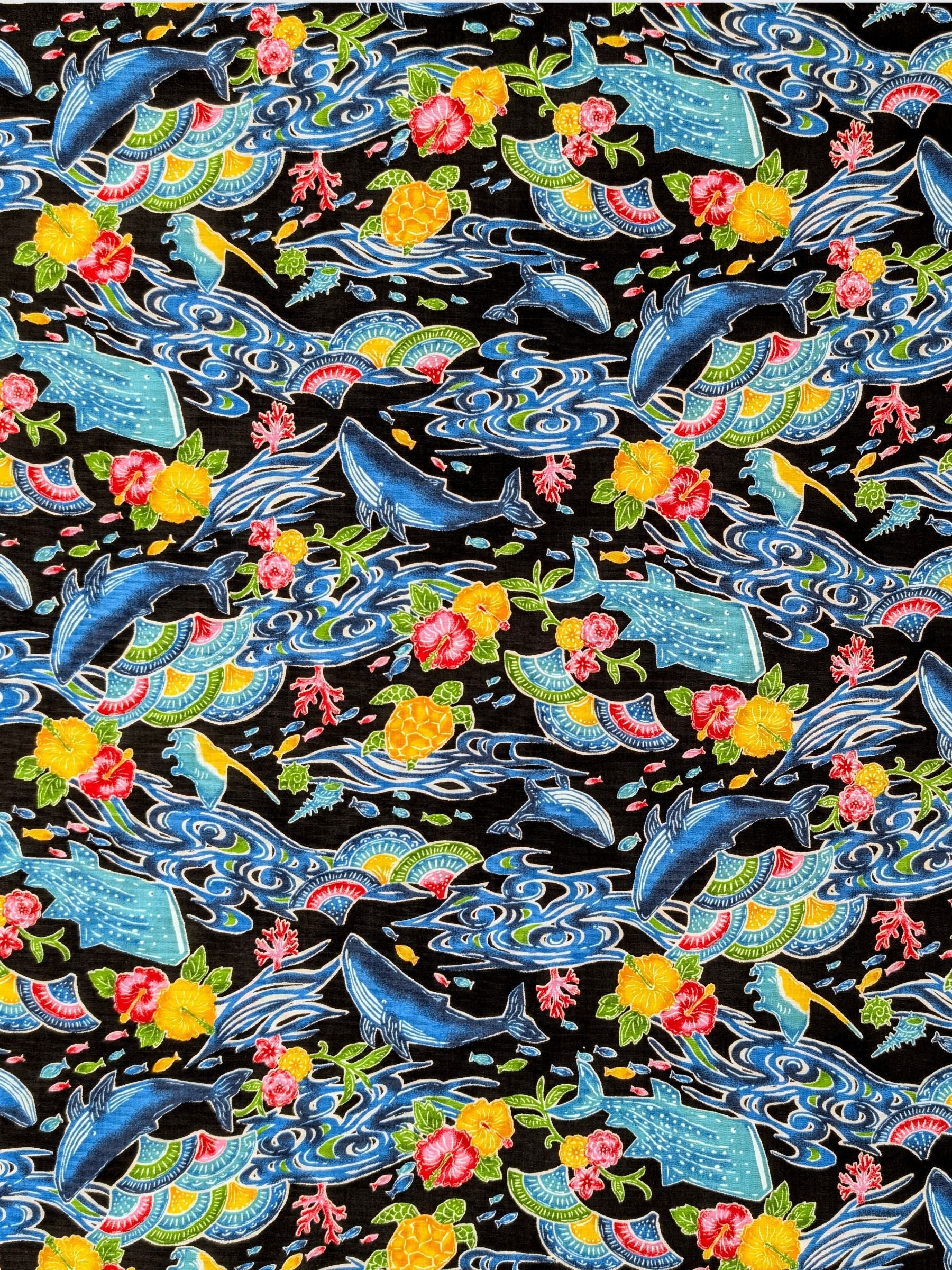 Cosmo - Underwater Paradise Cotton Fabric - Black