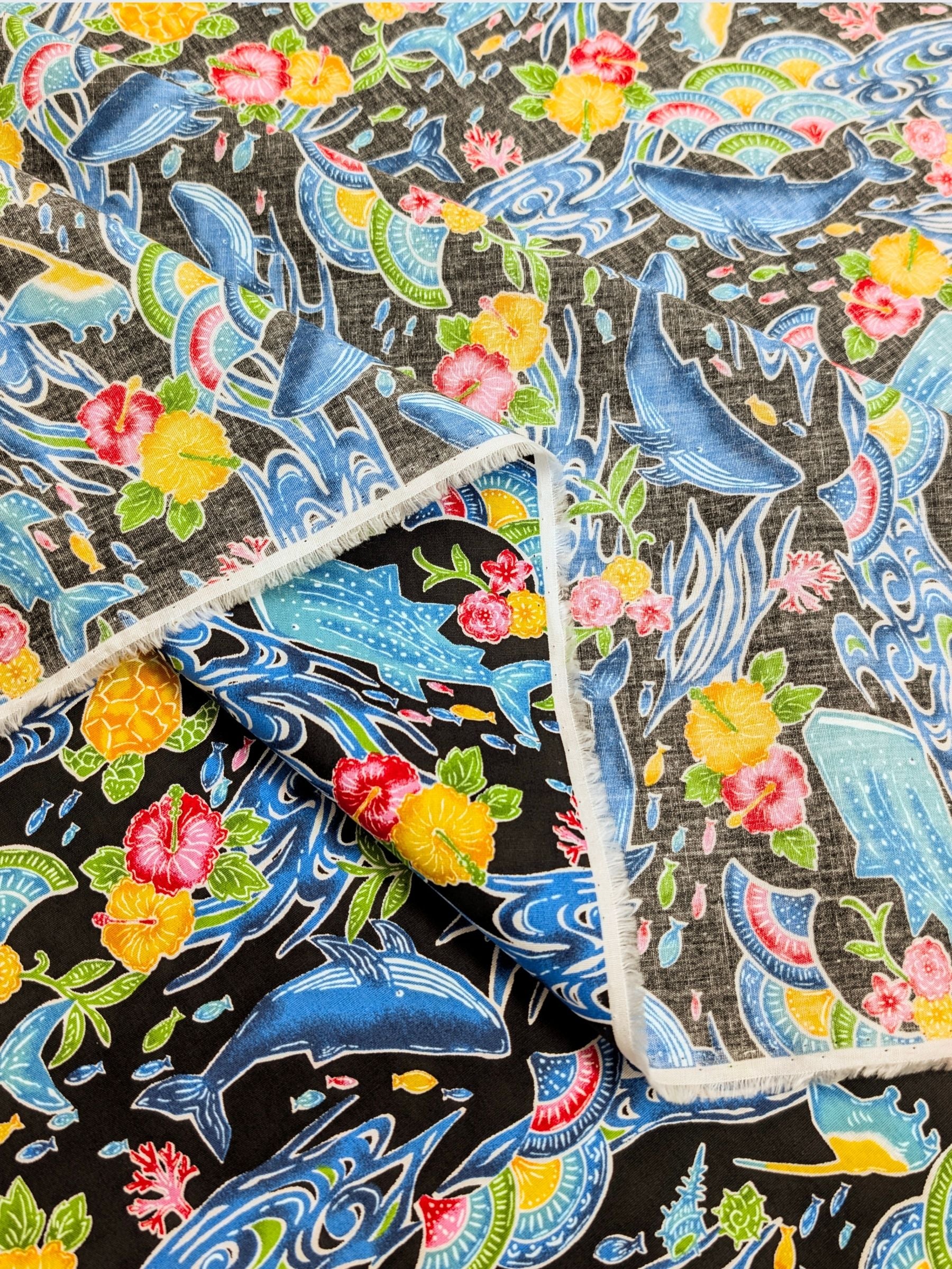 Cosmo - Underwater Paradise Cotton Fabric - Black