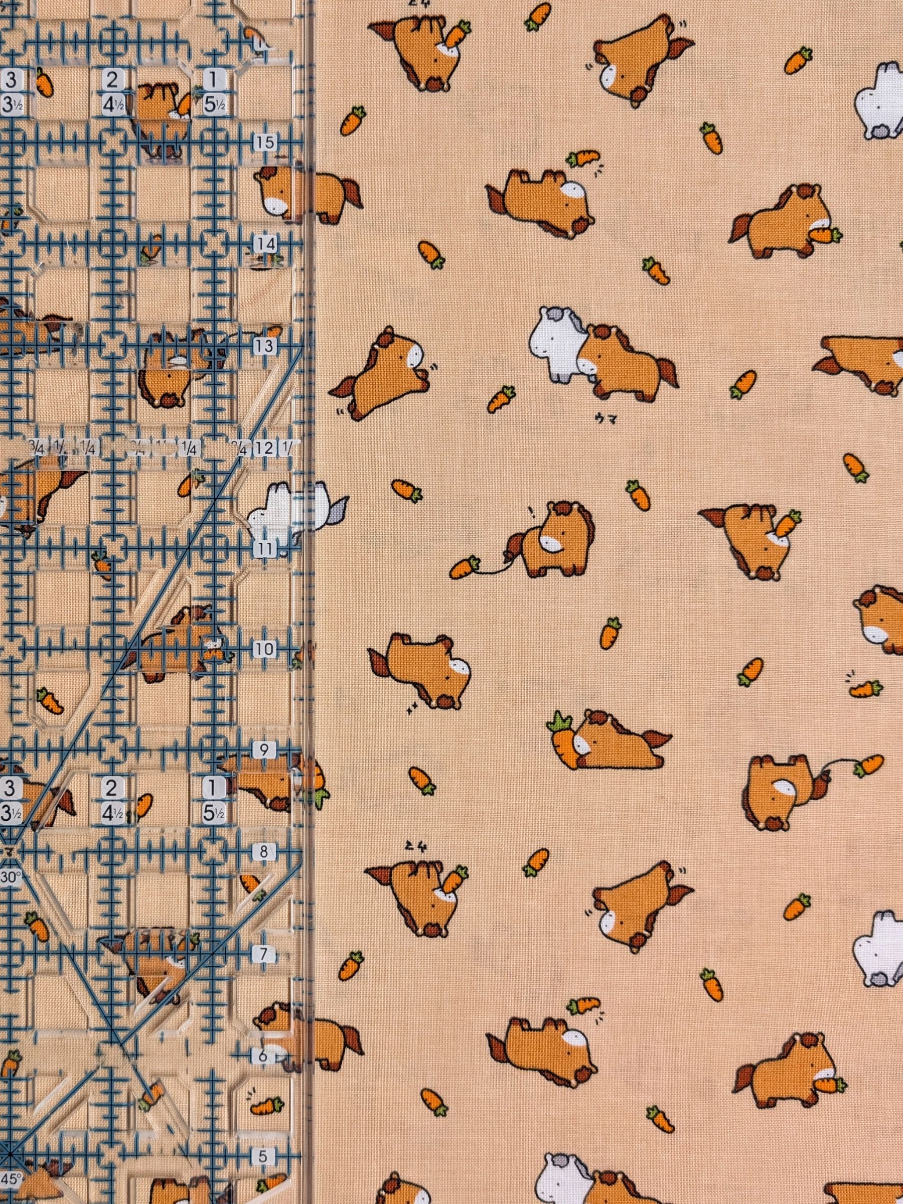 Cosmo - Cutie Horses Cotton Sheeting Fabric - Brown