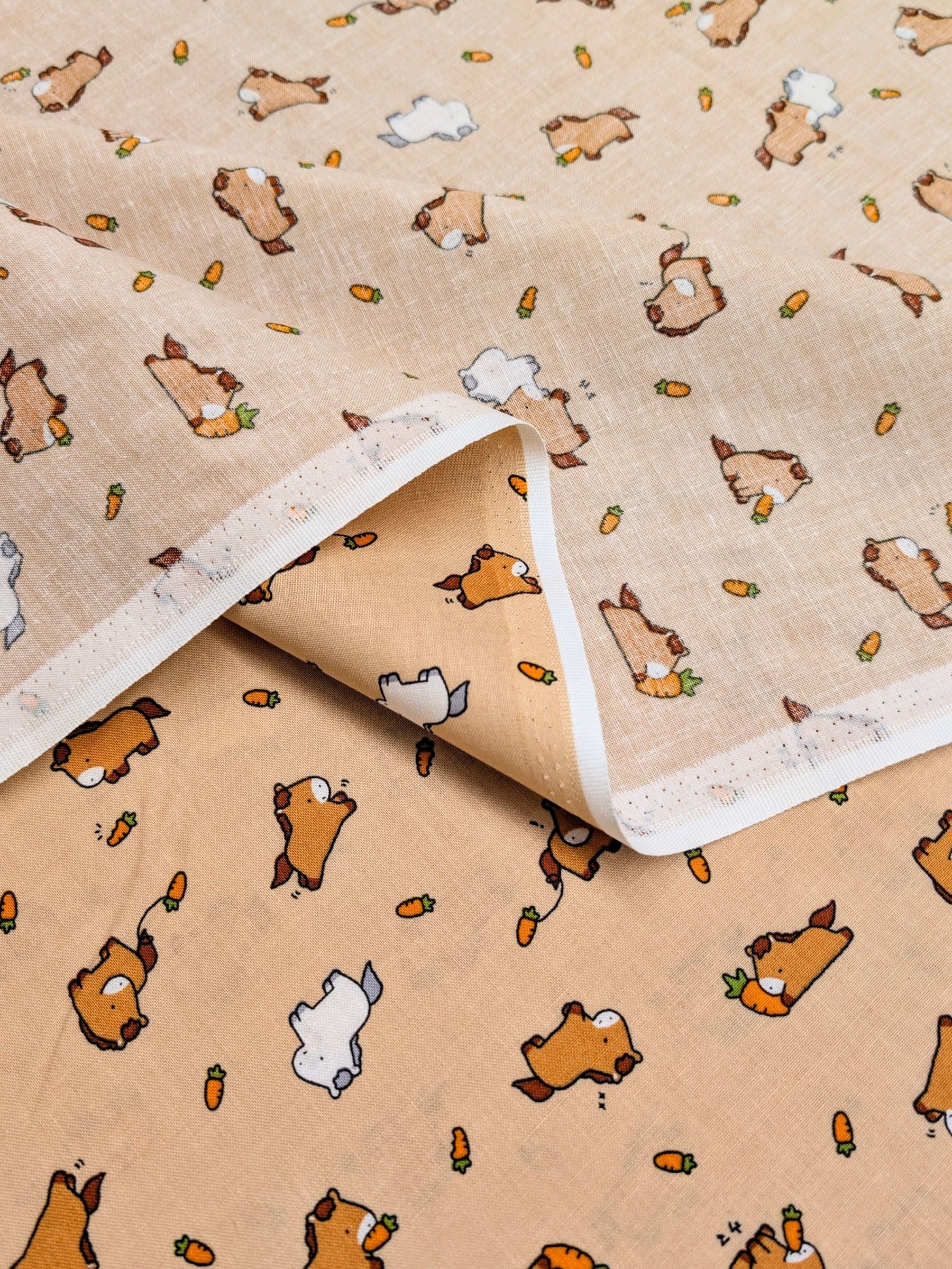 Cosmo - Cutie Horses Cotton Sheeting Fabric - Brown