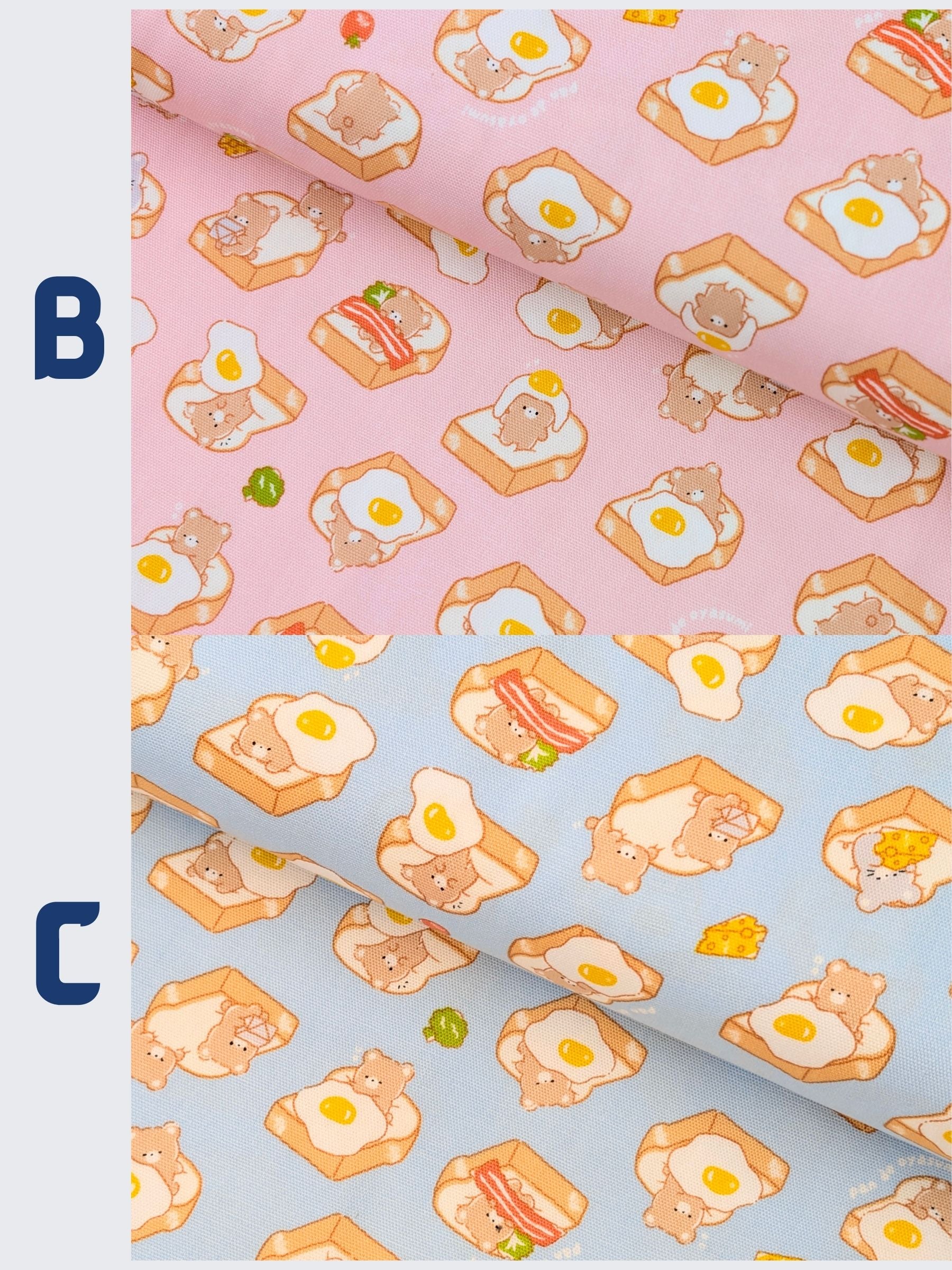 Cosmo - Bear Toast Cotton Oxford Fabric - Pink